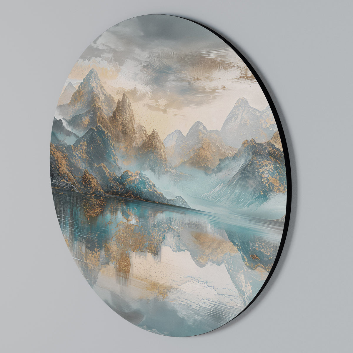 AZURE SUMMITS Rundes Wandbild