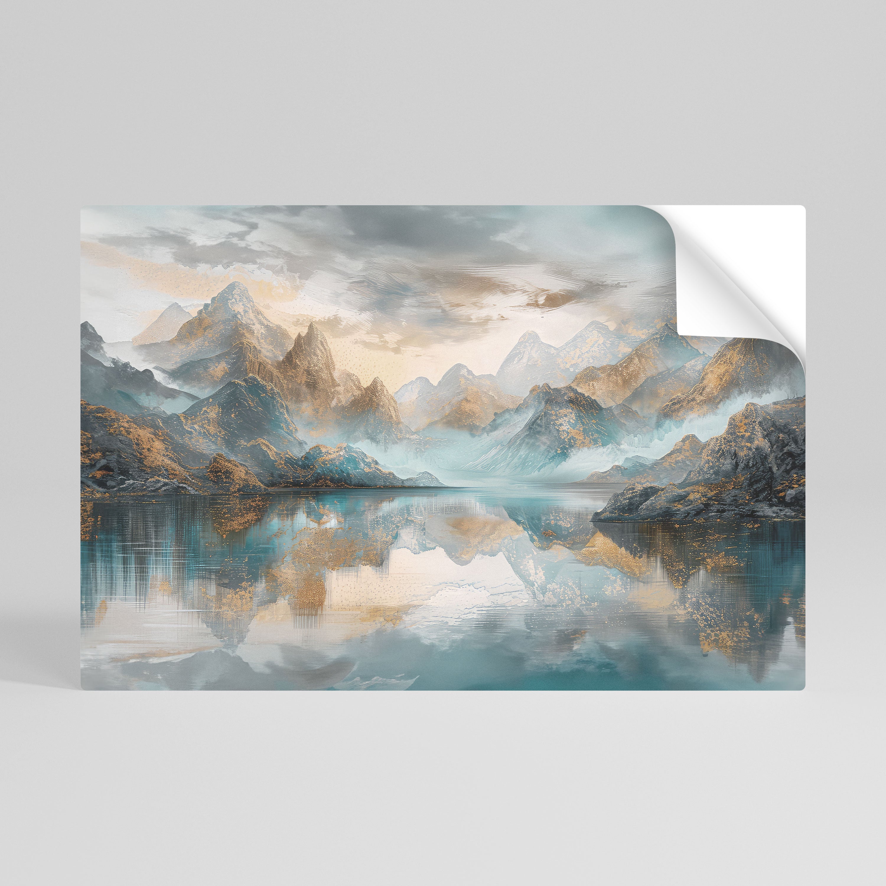 AZURE SUMMITS Selbstklebendes Horizontal-Poster