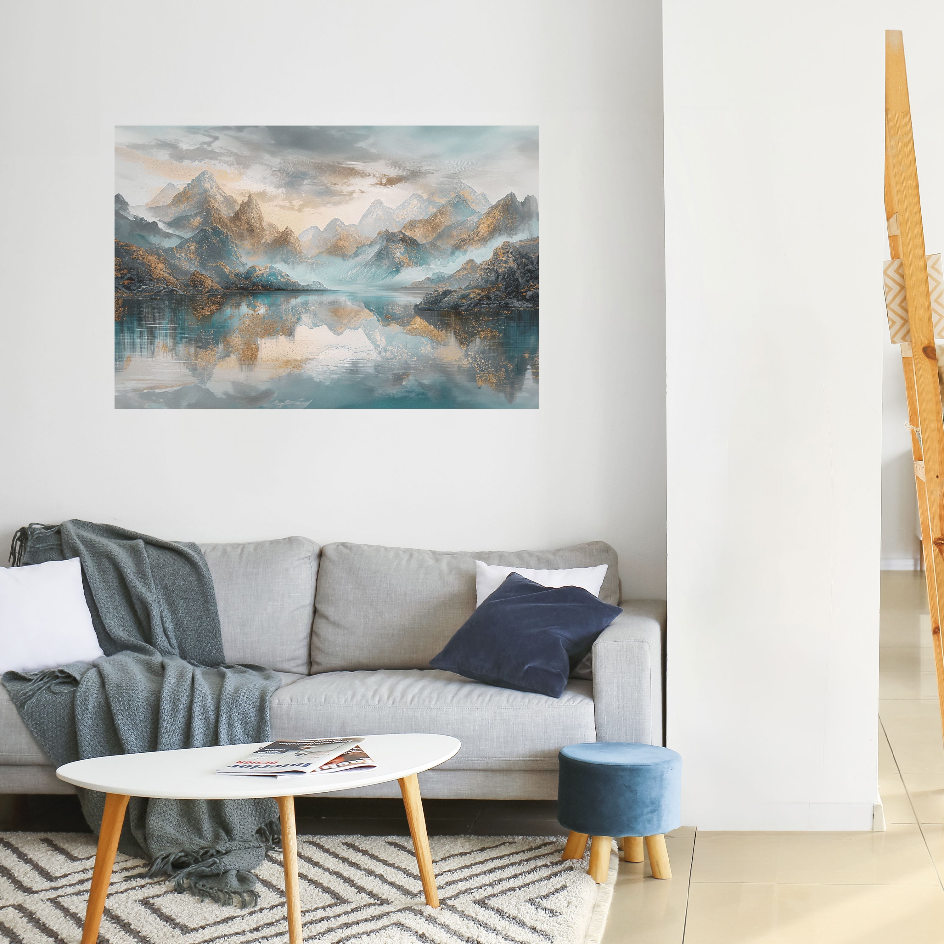 AZURE SUMMITS Peel and Stick Horizontal Poster