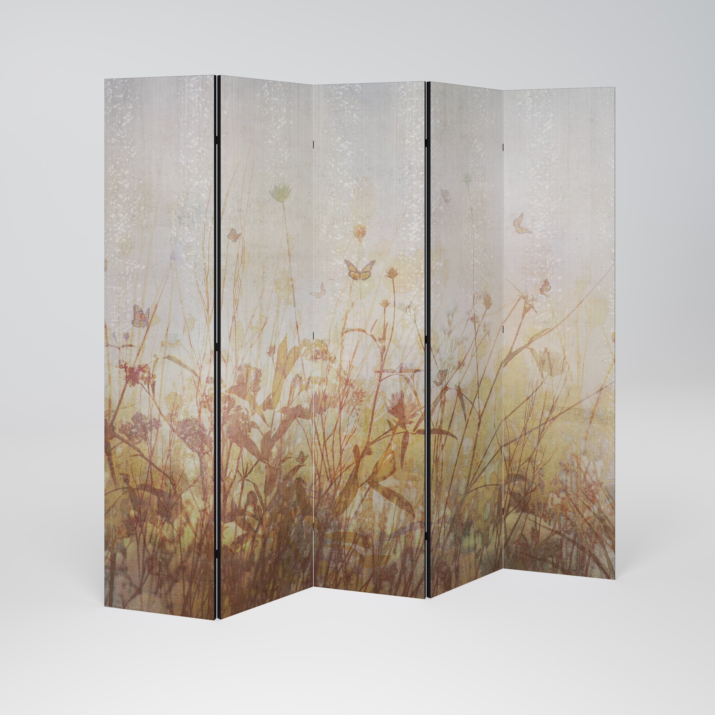 MEADOW BUTTERFLIES Dekorativer 5-teiliger Raumteiler