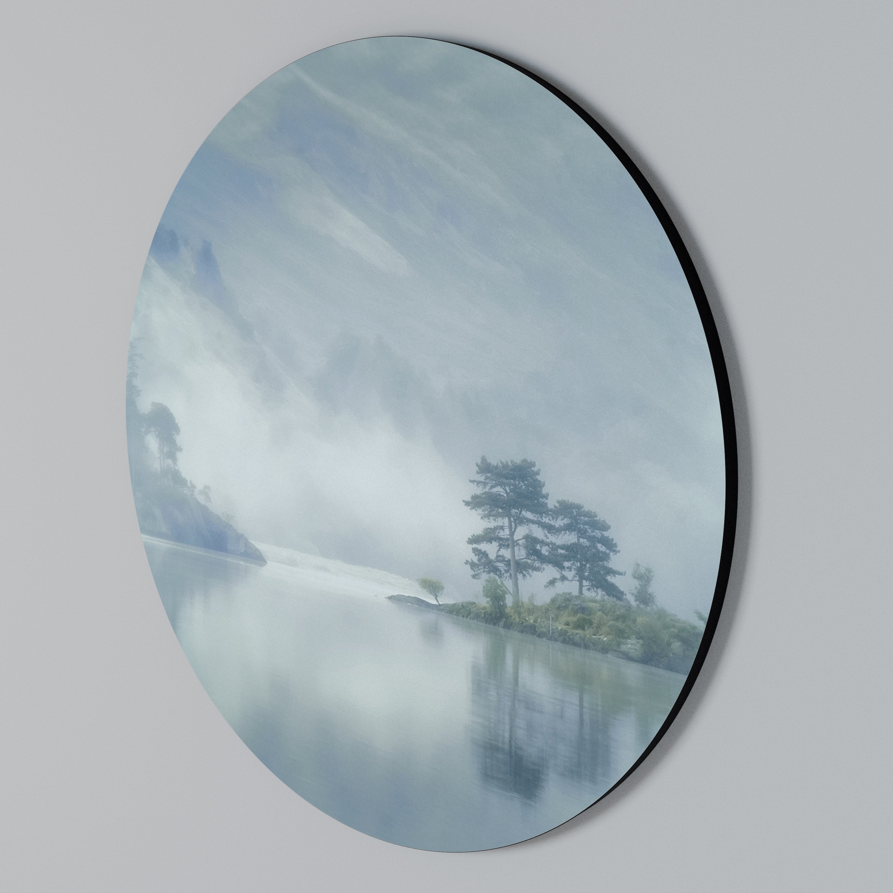 SILVER LAKE Rundes Wandbild