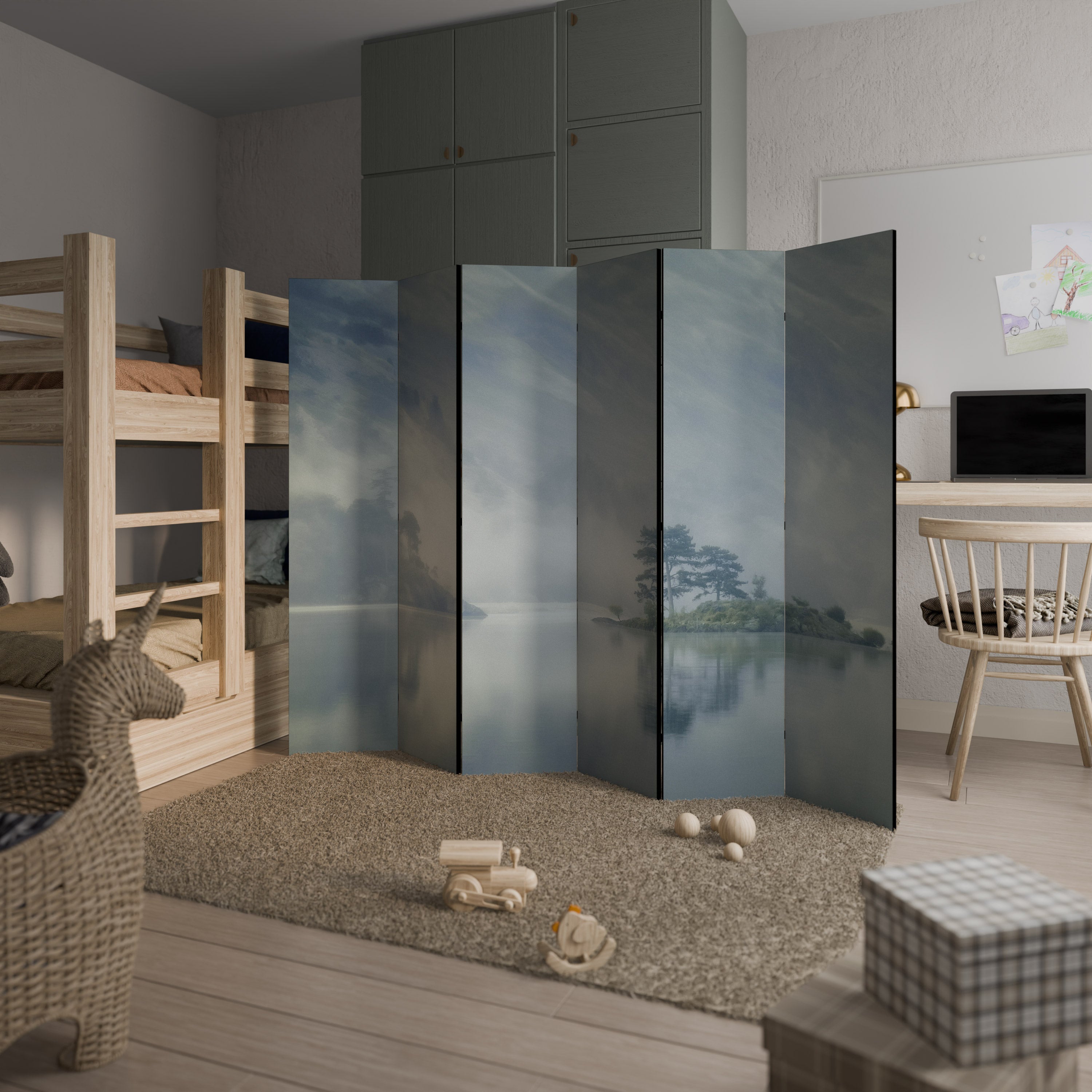 SILVER LAKE Dekorativer 6-teiliger Raumteiler