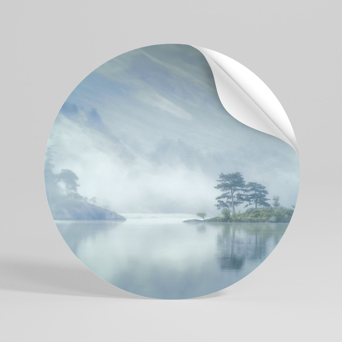 SILVER LAKE Runder Wandsticker zum Abziehen und Aufkleben