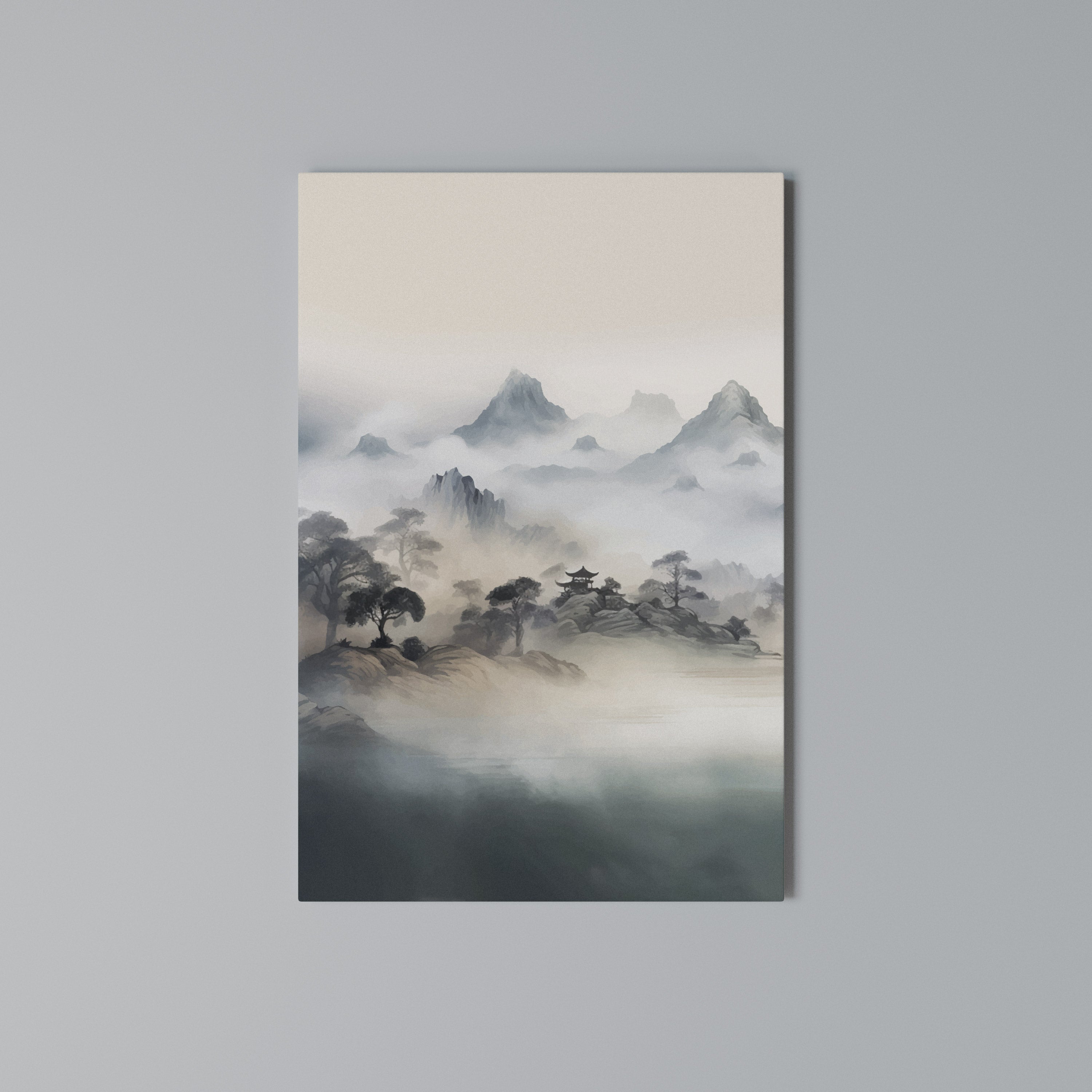 HIDDEN TEMPLE MIST Vertical Canvas Print