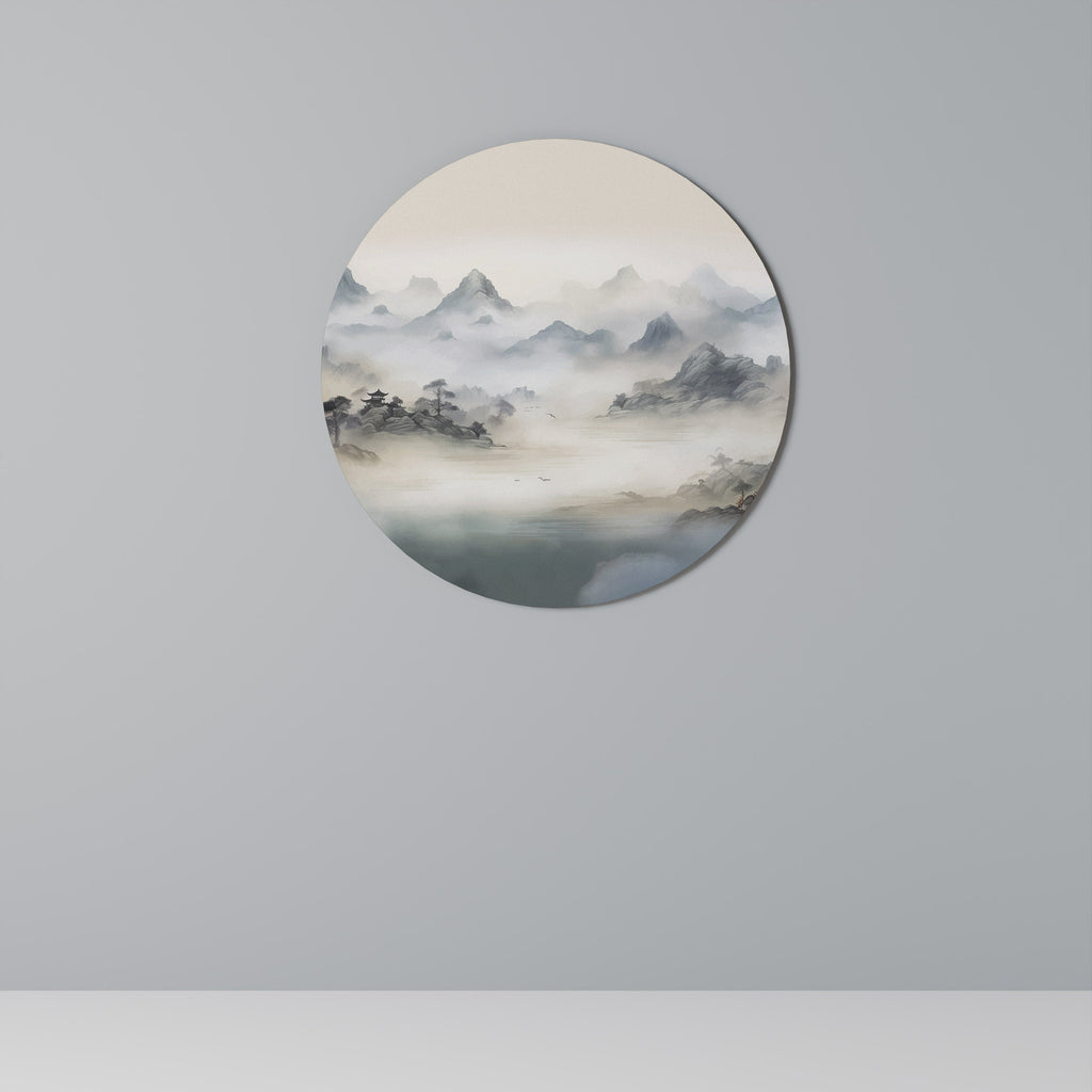 HIDDEN TEMPLE MIST Runde Wanddekoration Ø 69 cm