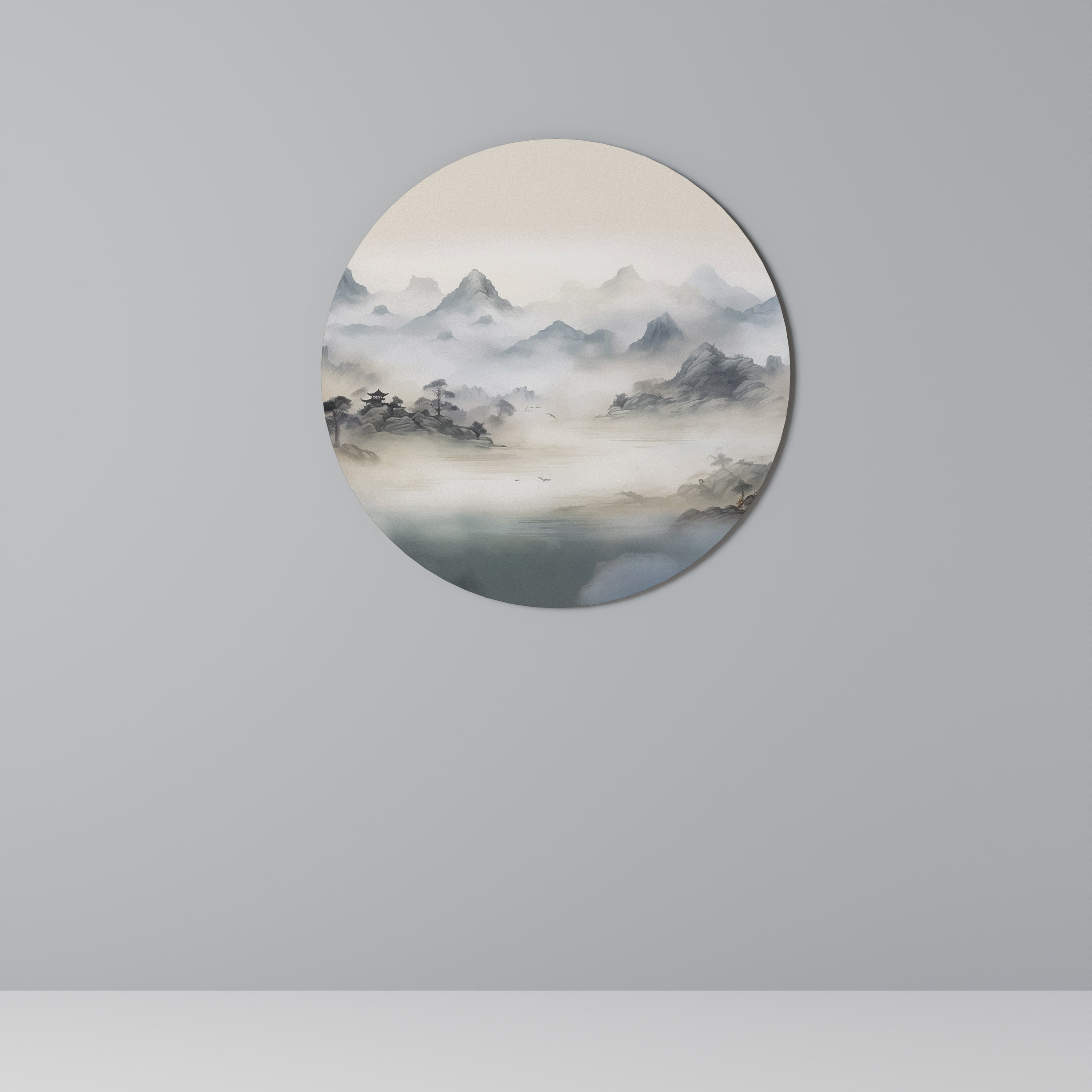 HIDDEN TEMPLE MIST Runde Wanddekoration Ø 69 cm