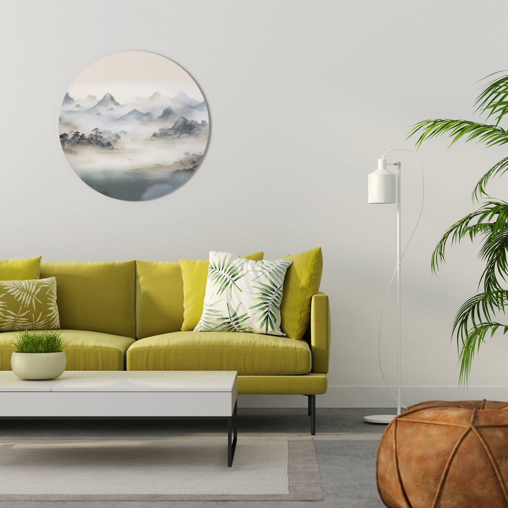 HIDDEN TEMPLE MIST Runde Wanddekoration Ø 69 cm