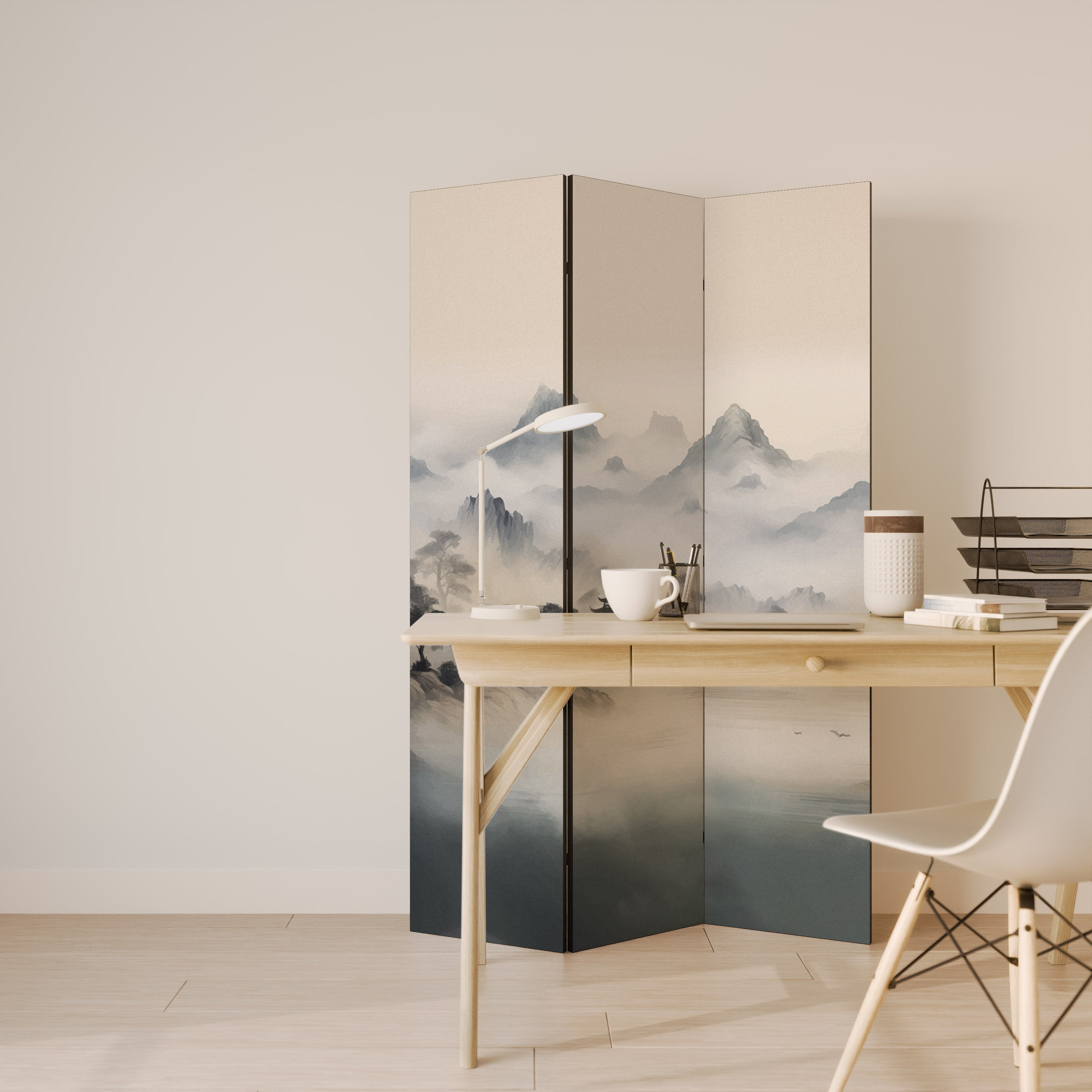 HIDDEN TEMPLE MIST 3-teiliger Paravent