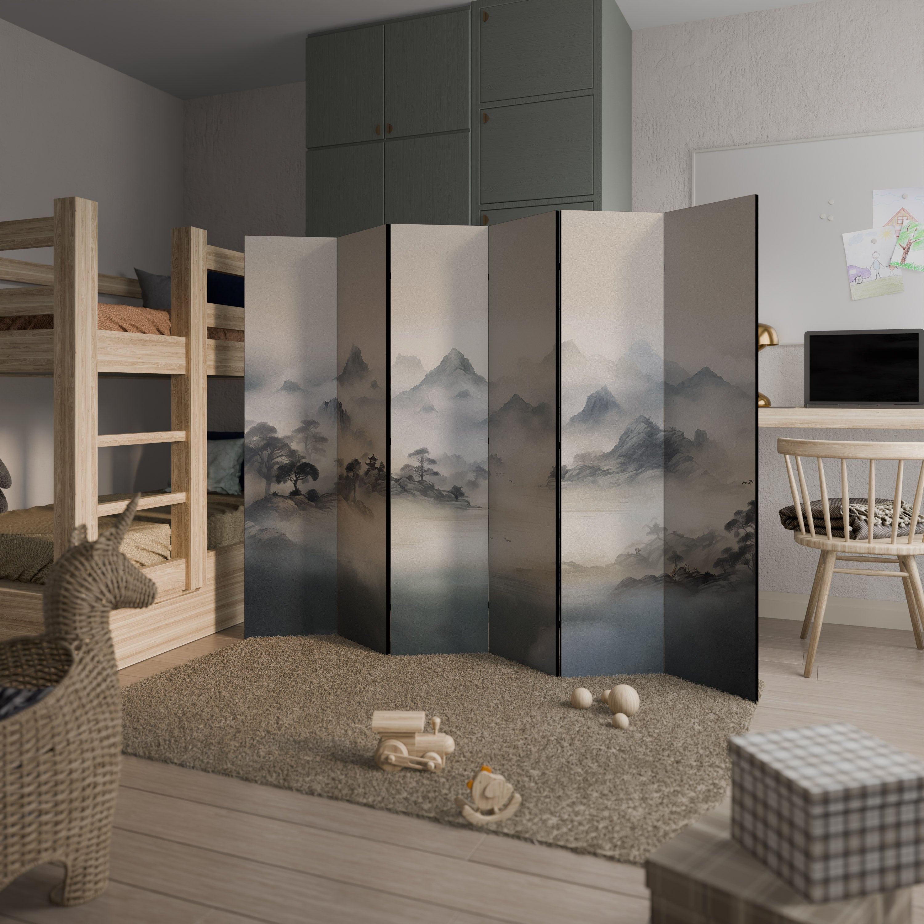 HIDDEN TEMPLE MIST 6-teiliger Paravent