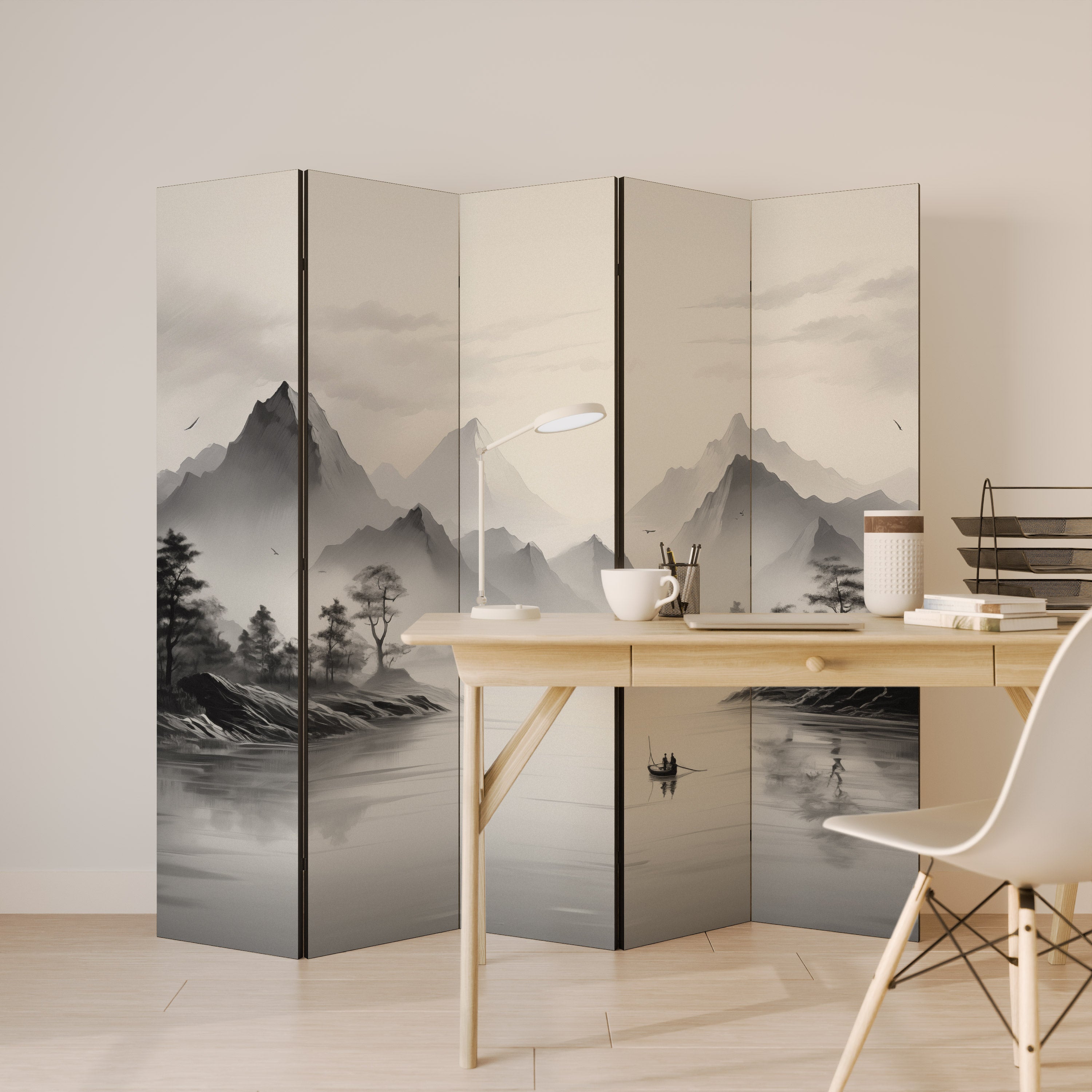 ASIAN VENTURE Dekorativer 5-teiliger Raumteiler