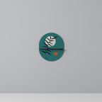 MYSTERIOUS LEAF Oval Art Shelf In Black Finish