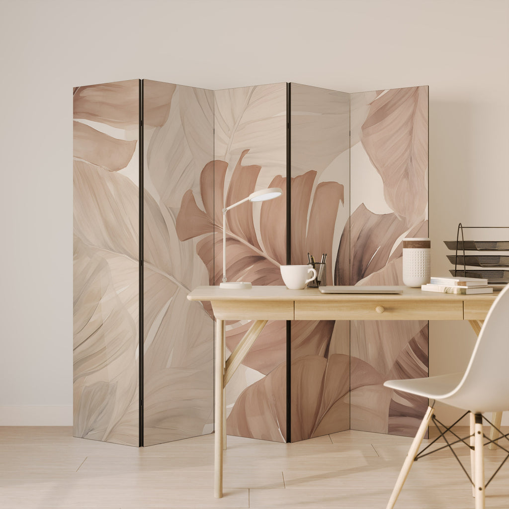 Dekorativer 5-teiliger Raumteiler „SOFT TONES OF FOLIAGE“