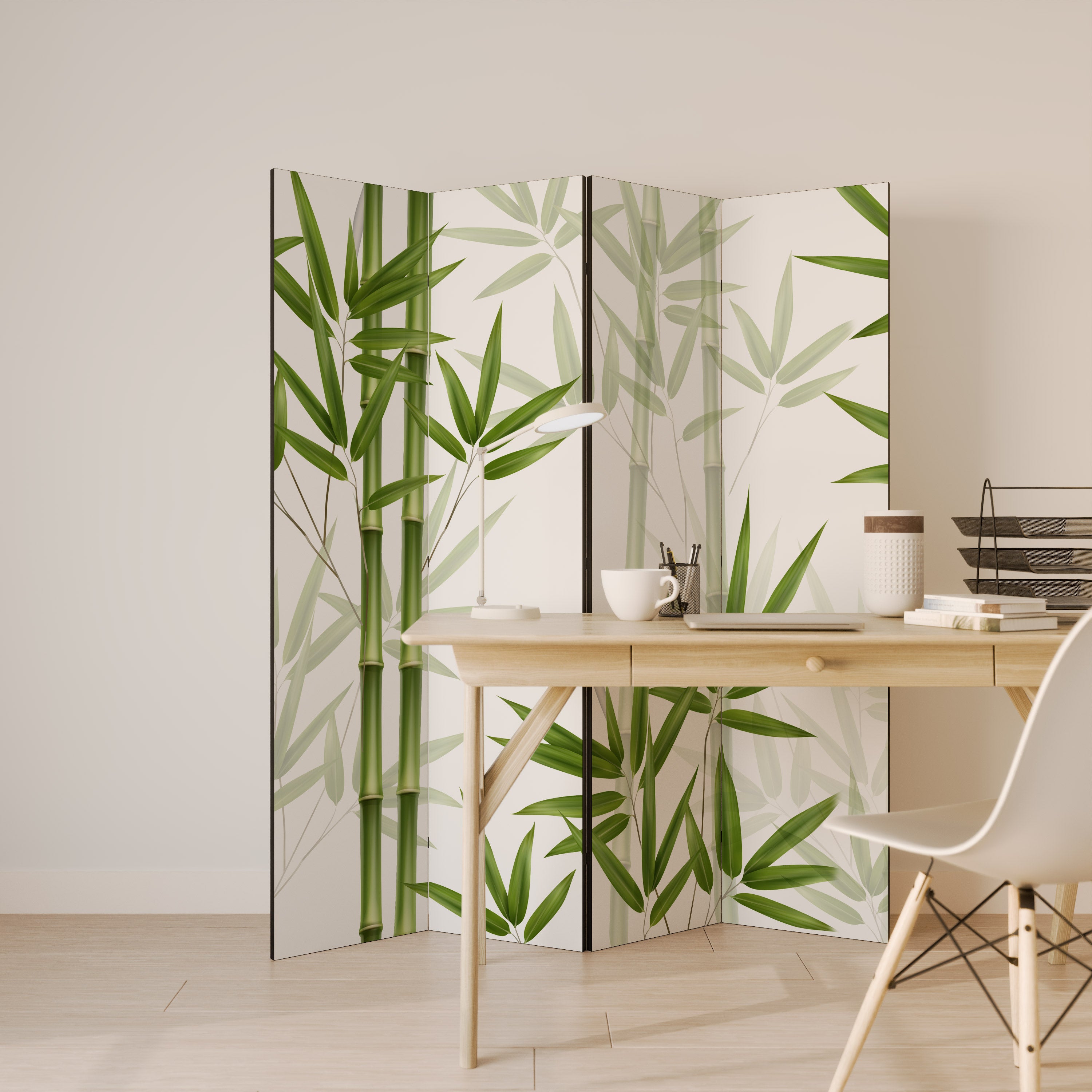 SERENE BAMBOO WHISPERS 4-Panel Room Divider