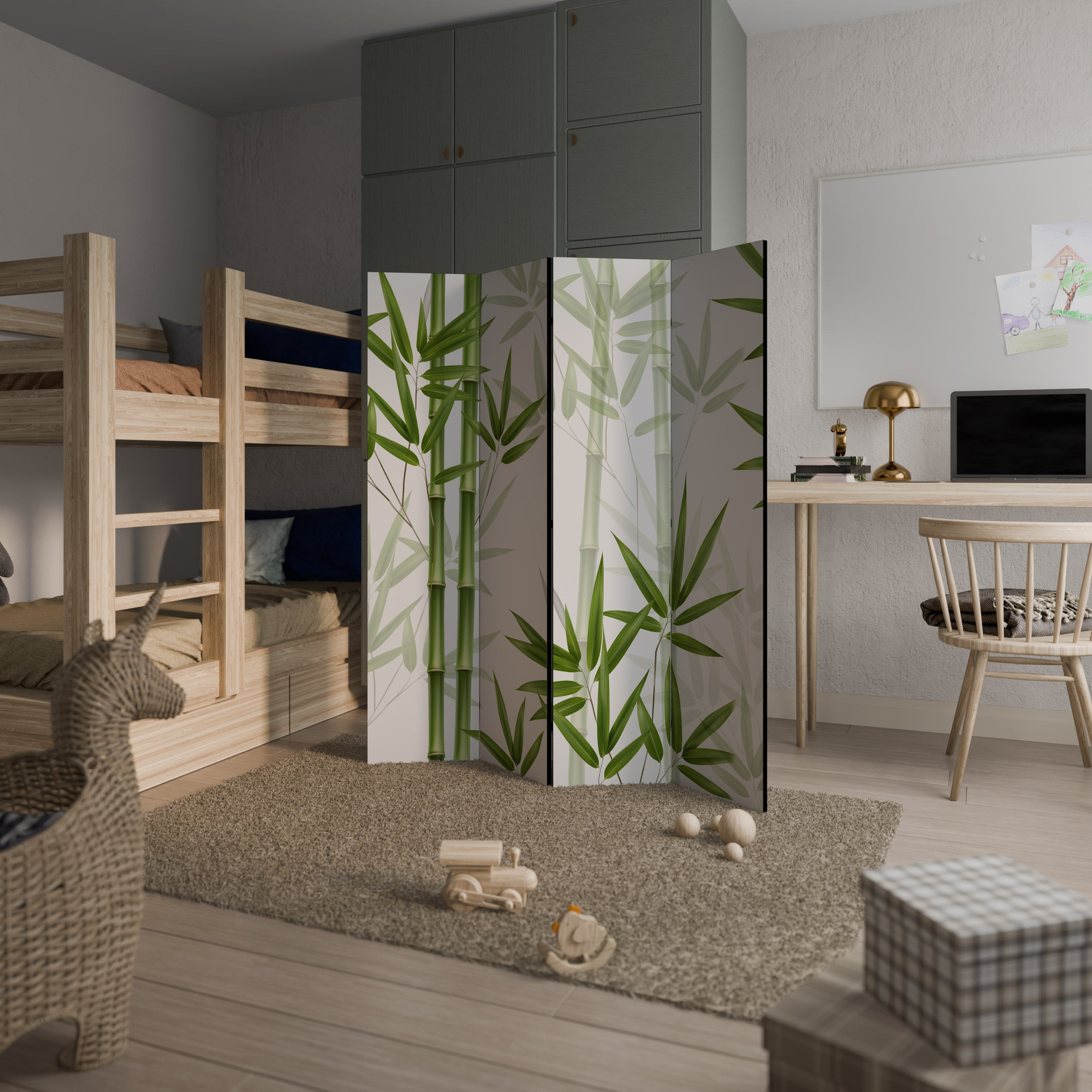 SERENE BAMBOO WHISPERS 4-Panel Room Divider