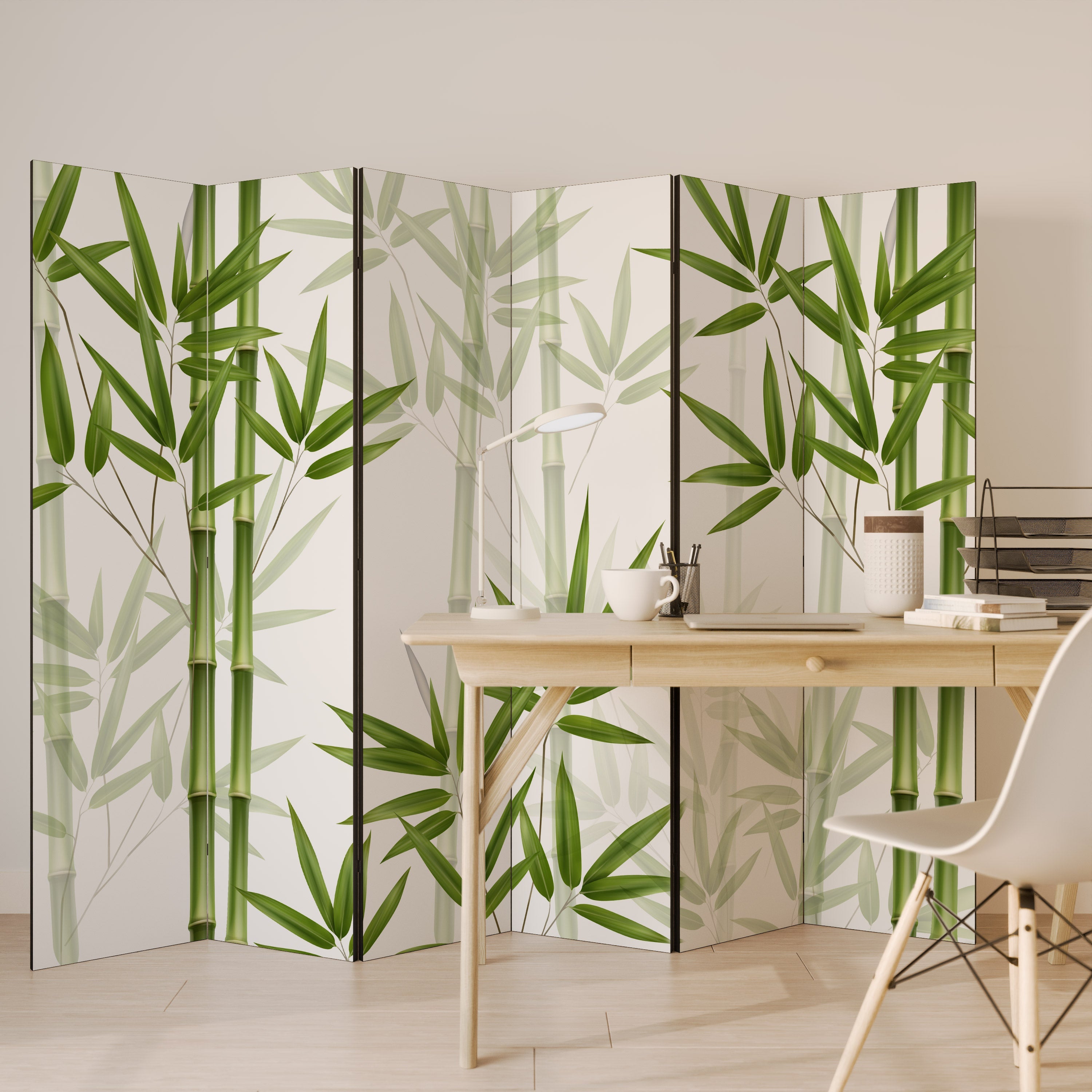 SERENE BAMBOO WHISPERS Dekorativer 6-teiliger Raumteiler