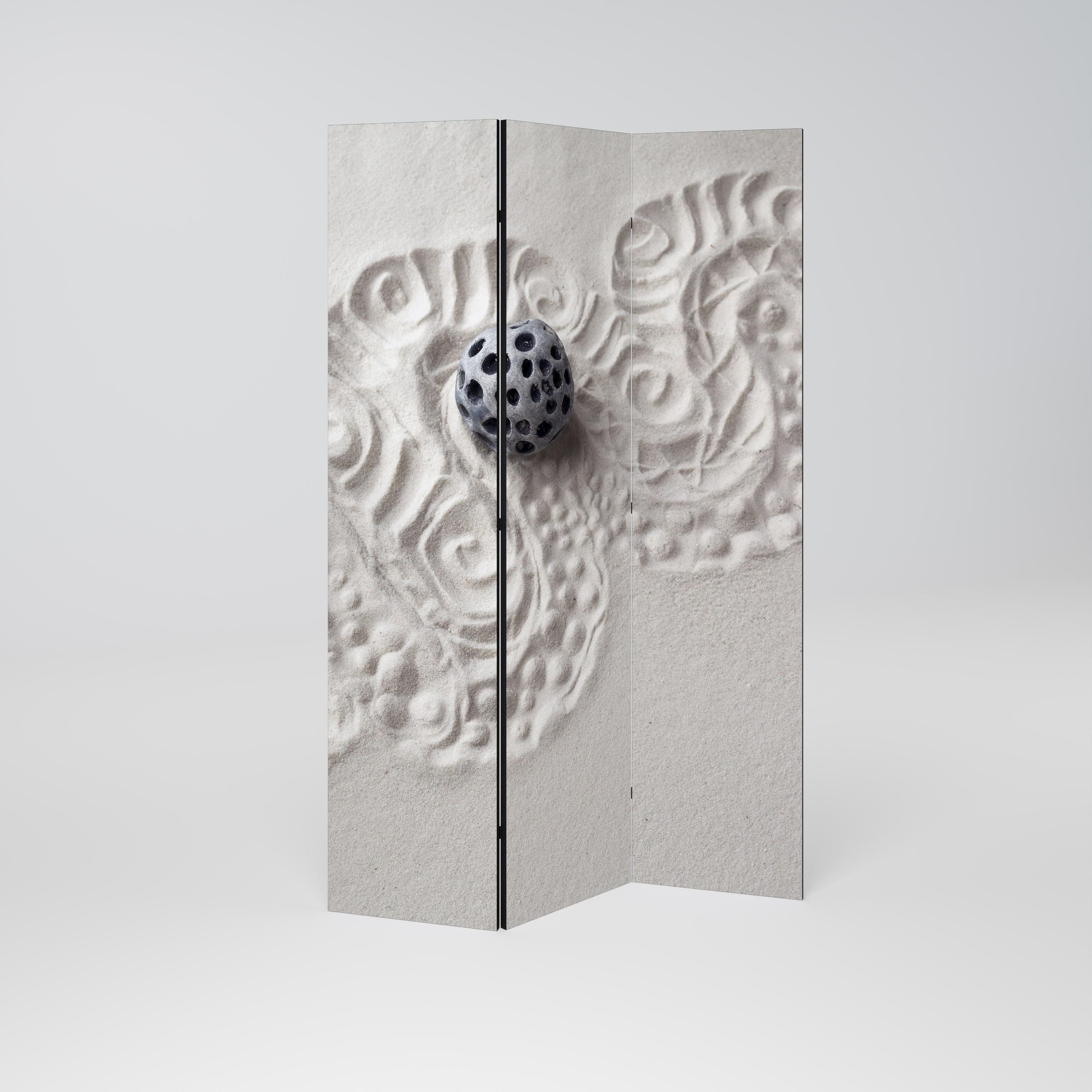 SAND SCULPTED SERENITY 3-Panel Room Divider