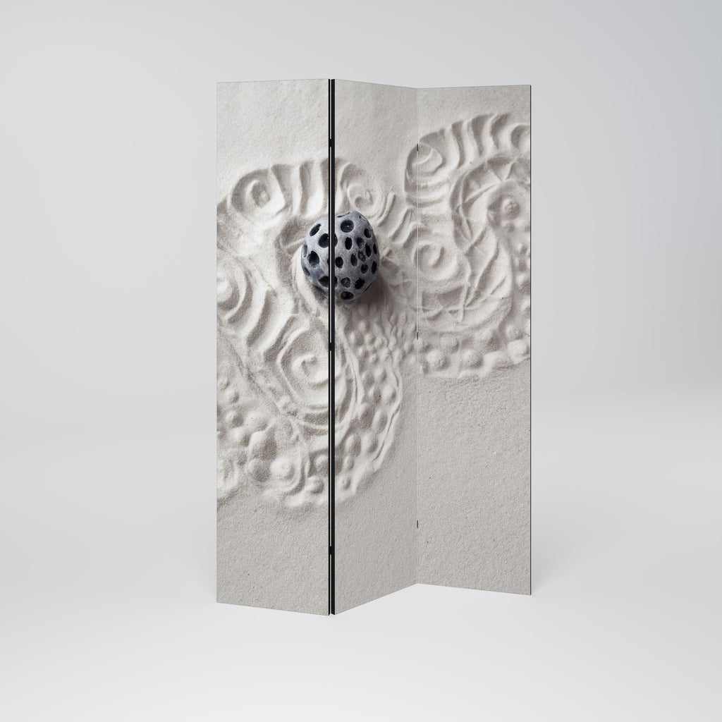 SAND SCULPTED SERENITY Dekorativer 3-teiliger Raumteiler