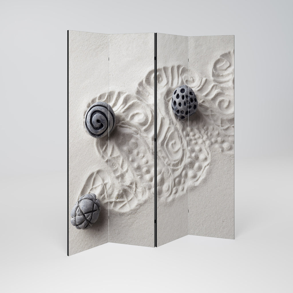 SAND SCULPTED SERENITY 4-teiliger Paravent