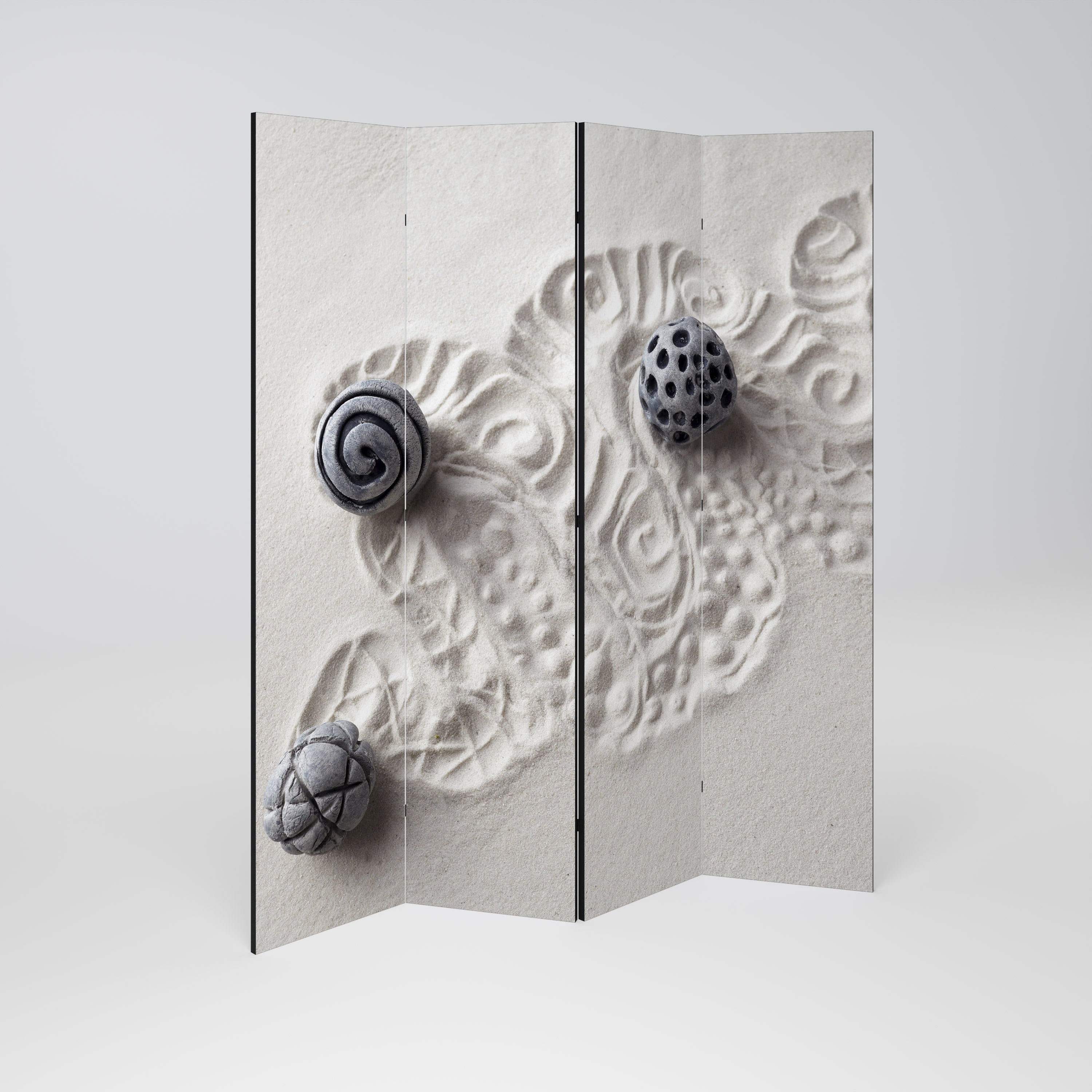 SAND SCULPTED SERENITY 4-teiliger Paravent
