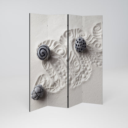 SAND SCULPTED SERENITY 4-Panel Room Divider