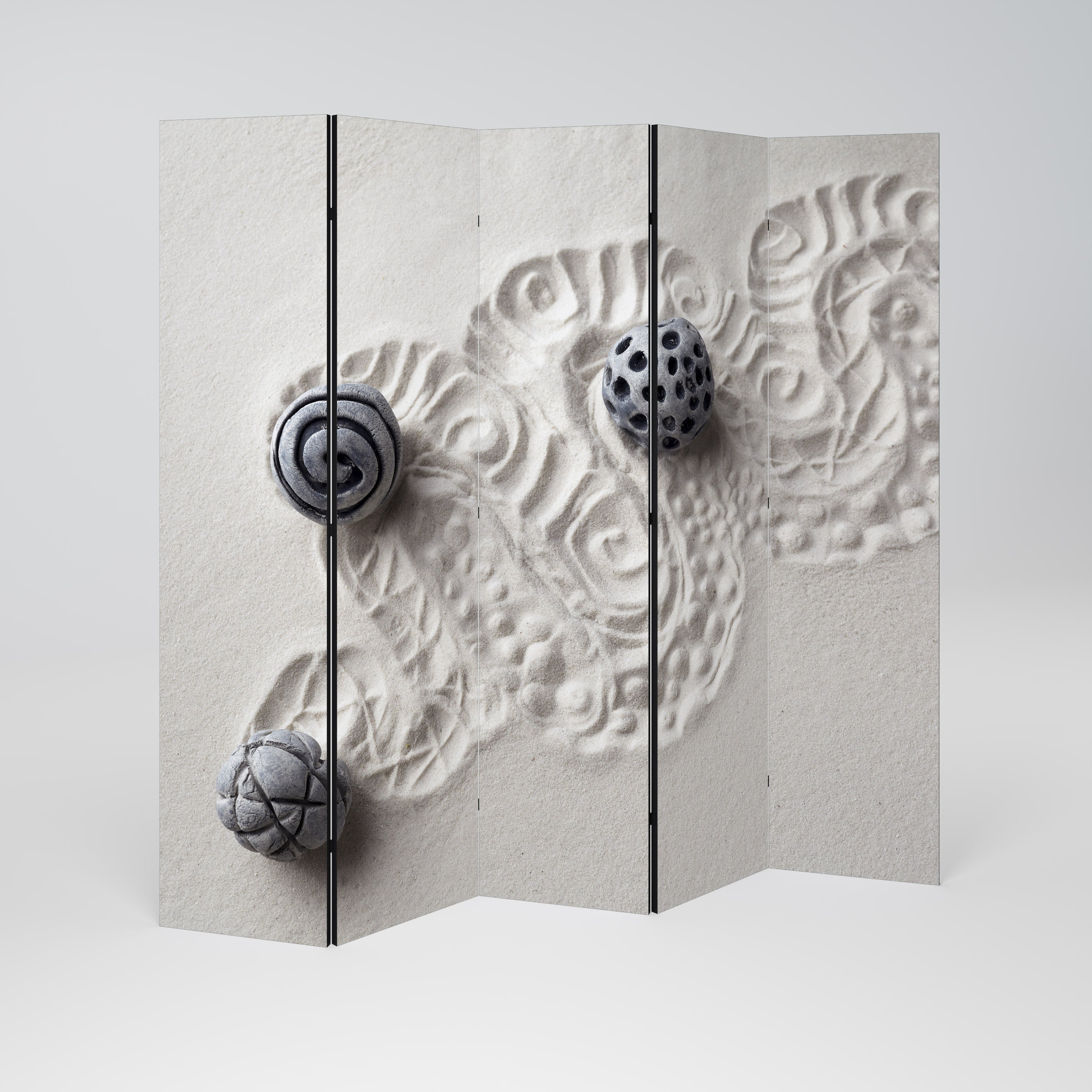 SAND SCULPTED SERENITY Dekorativer 5-teiliger Raumteiler