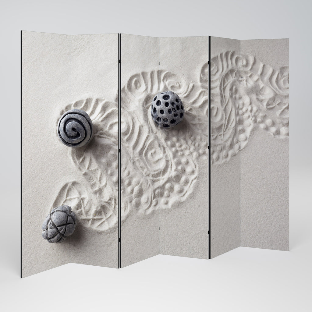 SAND SCULPTED SERENITY Dekorativer 6-teiliger Raumteiler