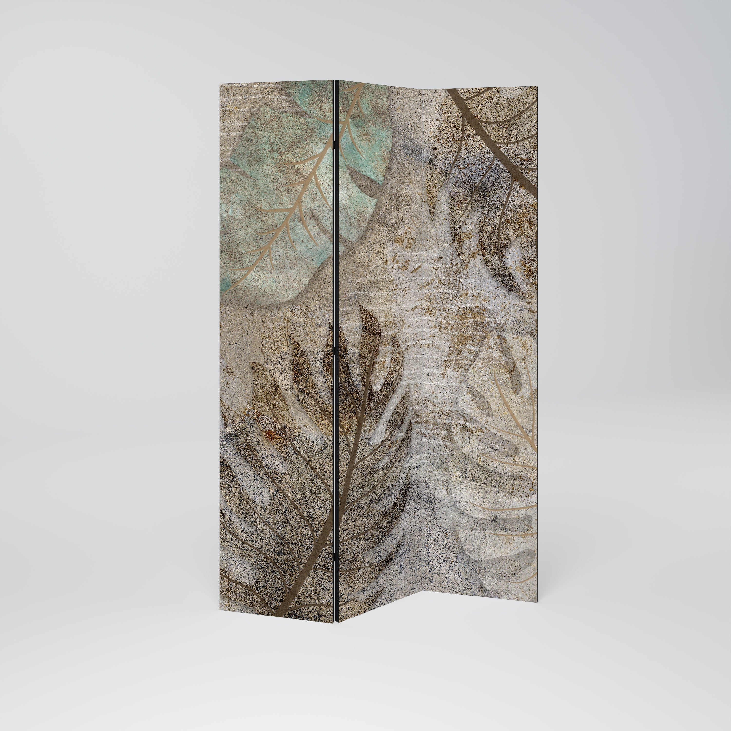 TEXTURED TRANQUILITY Dekorativer 3-teiliger Raumteiler