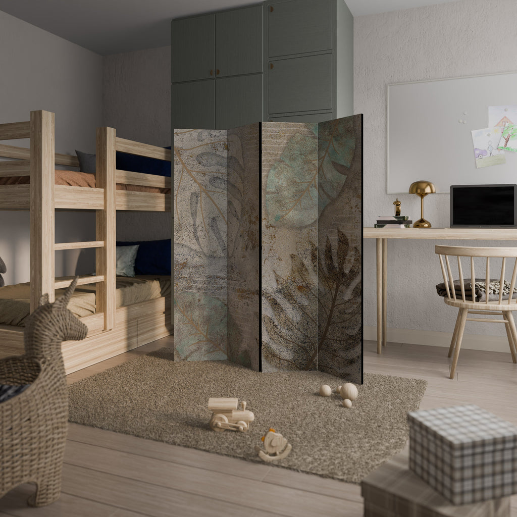 TEXTURED TRANQUILITY Decorative 4-Panel Room Divider