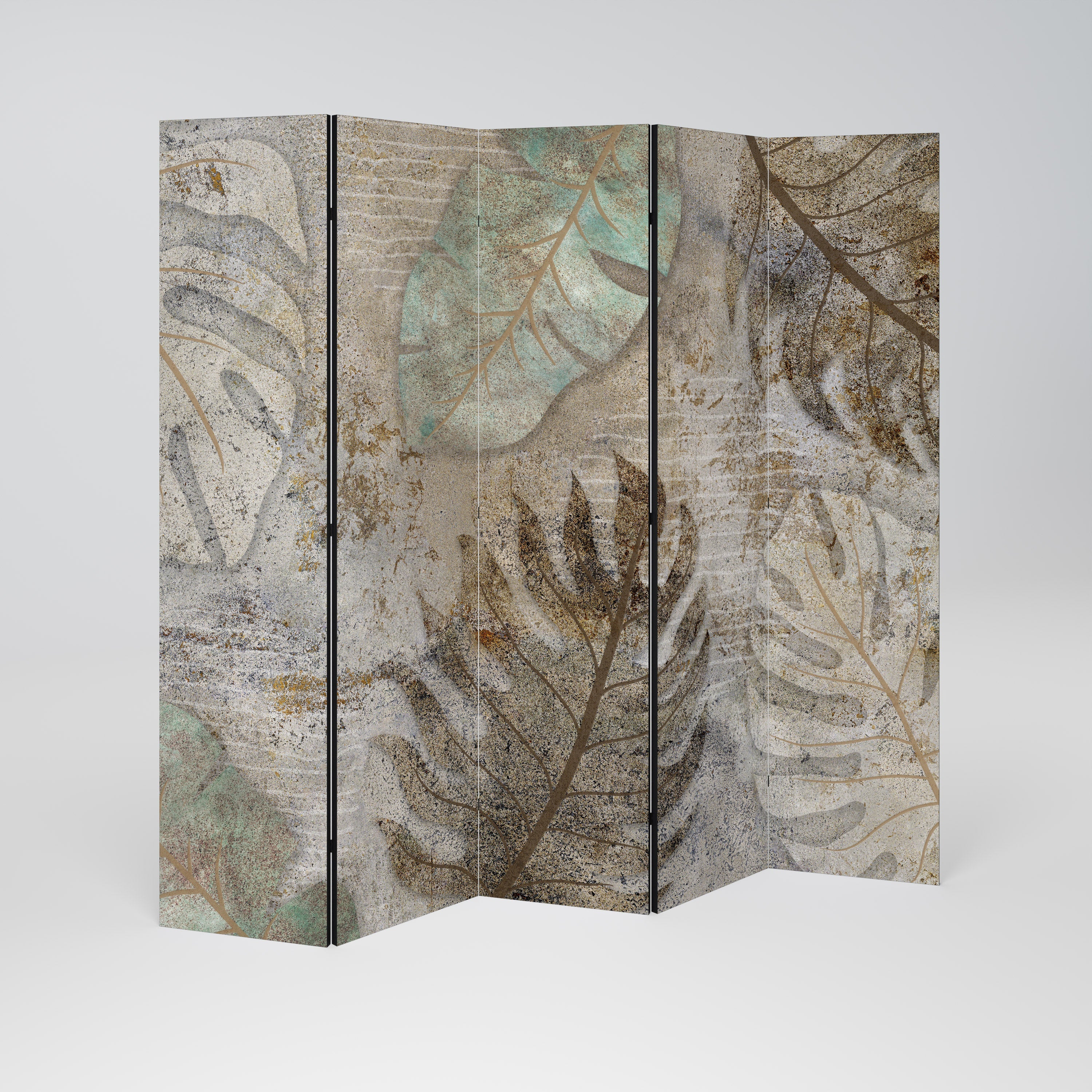 TEXTURED TRANQUILITY Dekorativer 5-teiliger Raumteiler
