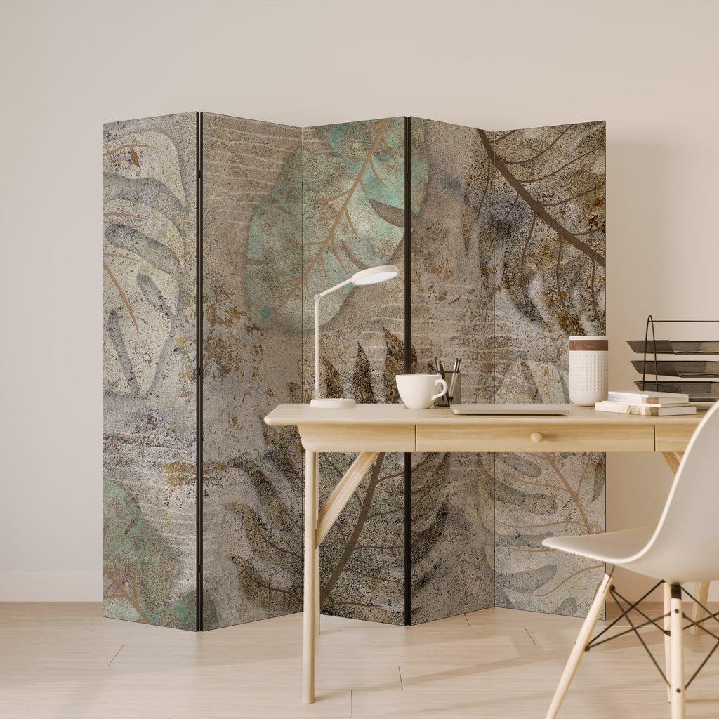 TEXTURED TRANQUILITY 5-Panel Room Divider