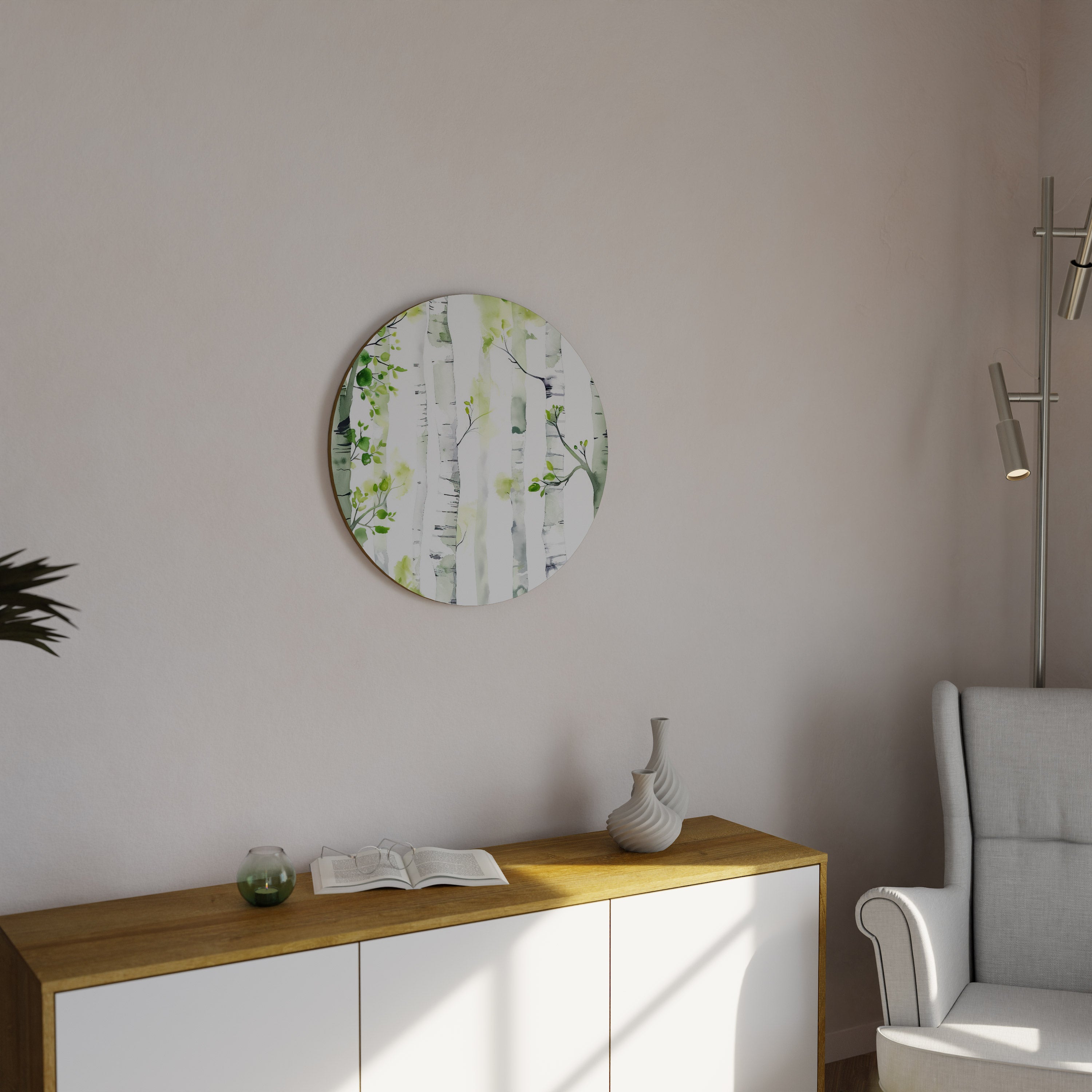 BIRCHY SOLACE Runde Wanddekoration Ø 69 cm