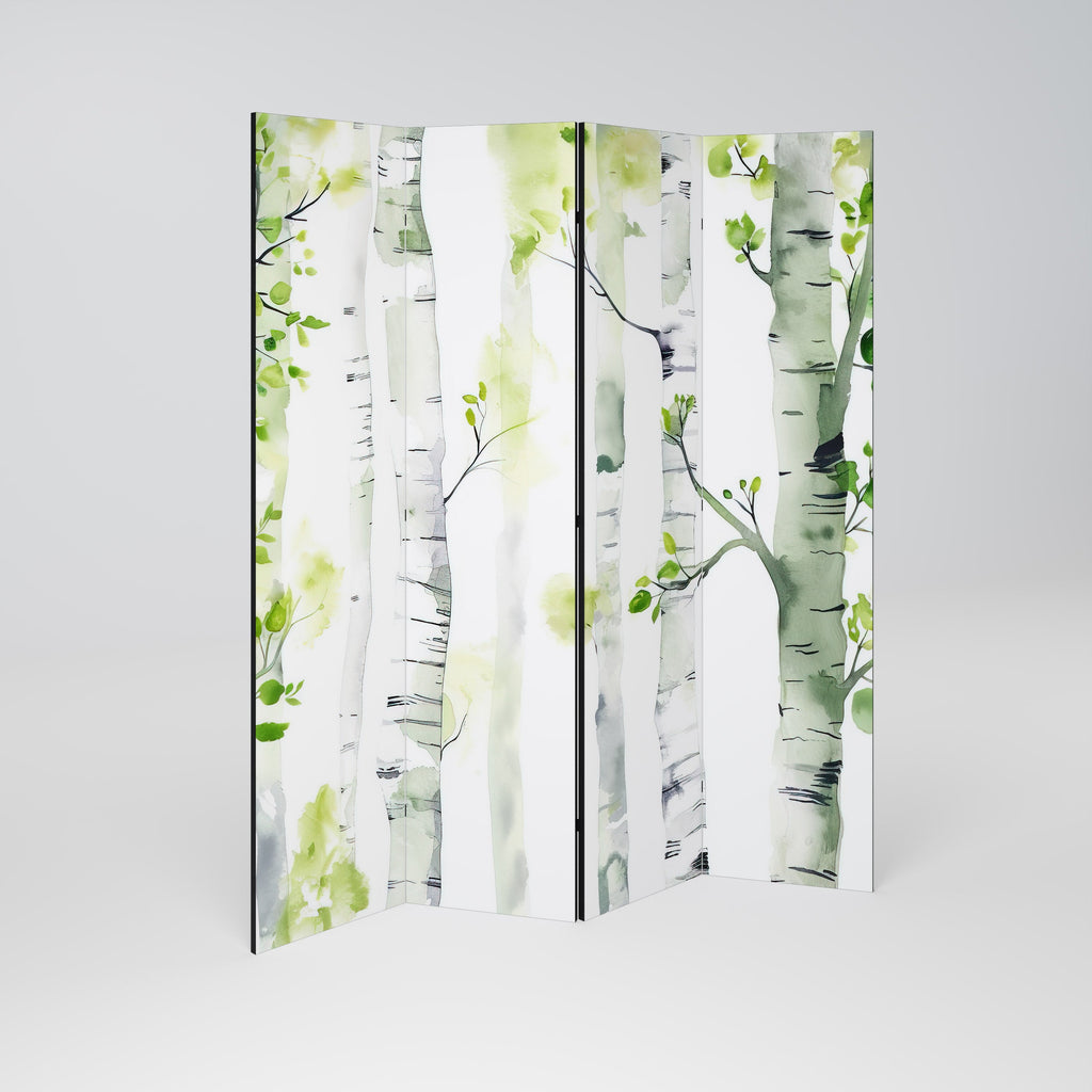 BIRCHY SOLACE Decorative 4-Panel Room Divider