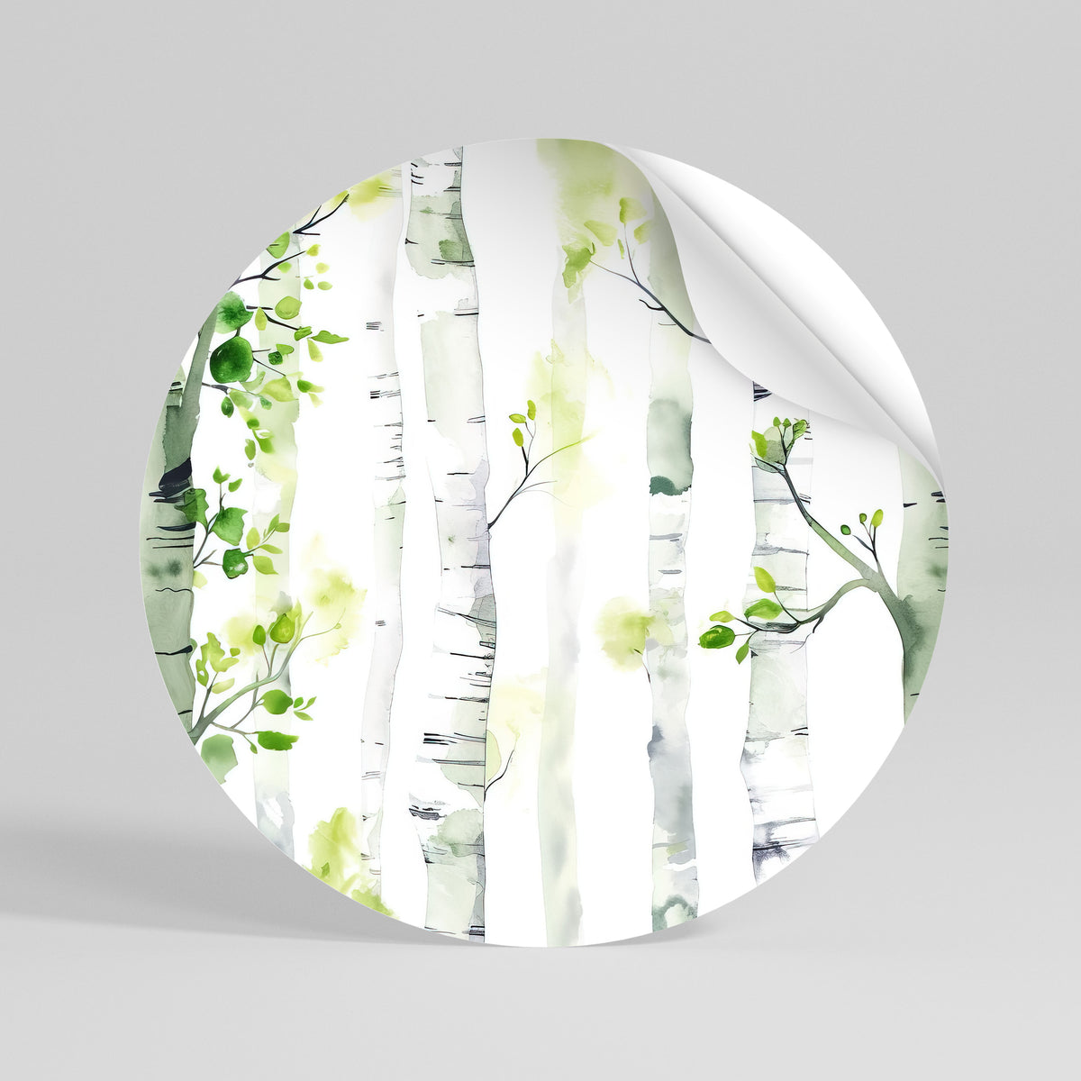 BIRCHY SOLACE Peel and Stick Round Sticker