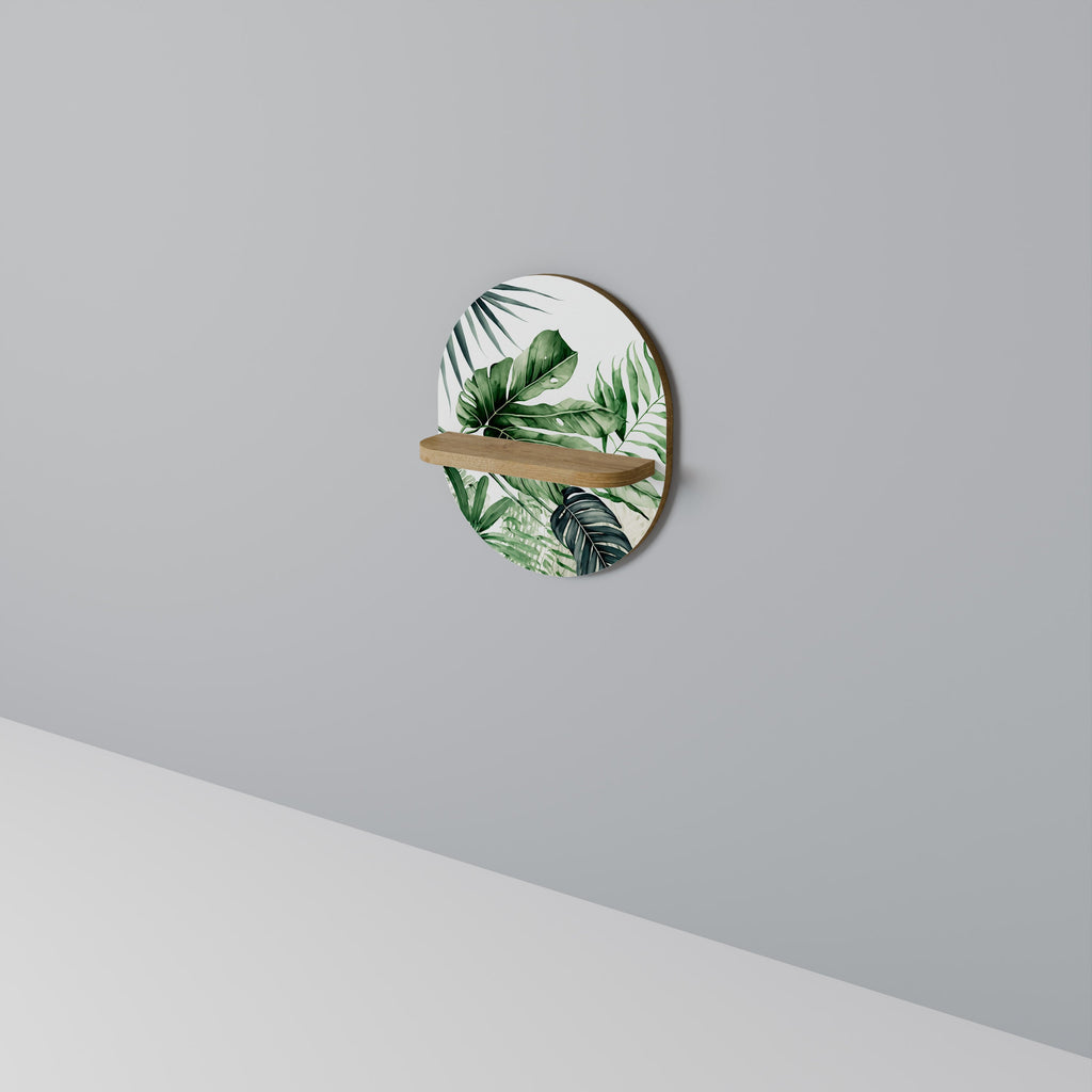 MONSTERA DREAM Ovales Kunstregal in Eichenoptik