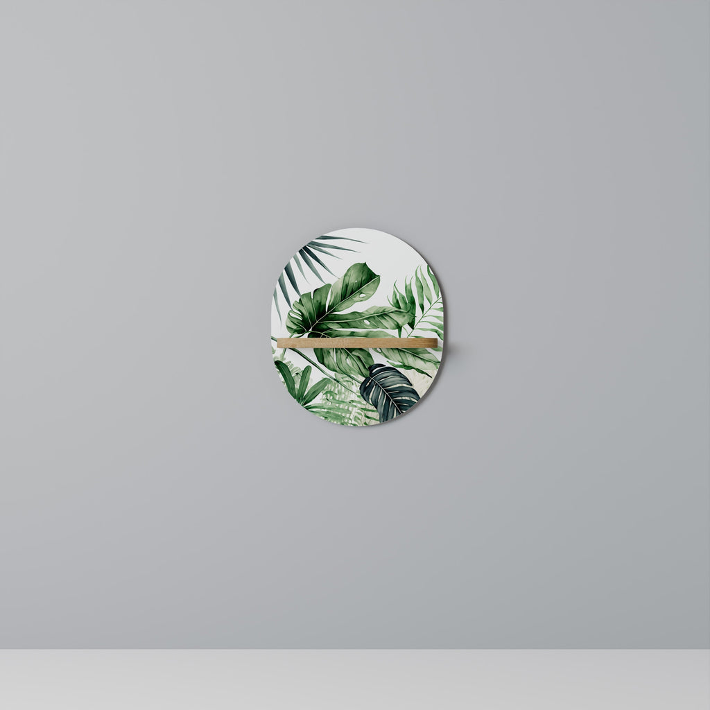 MONSTERA DREAM Ovales Kunstregal in Eichenoptik