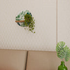 MONSTERA DREAM Rundes Kunstregal in Eiche-Optik