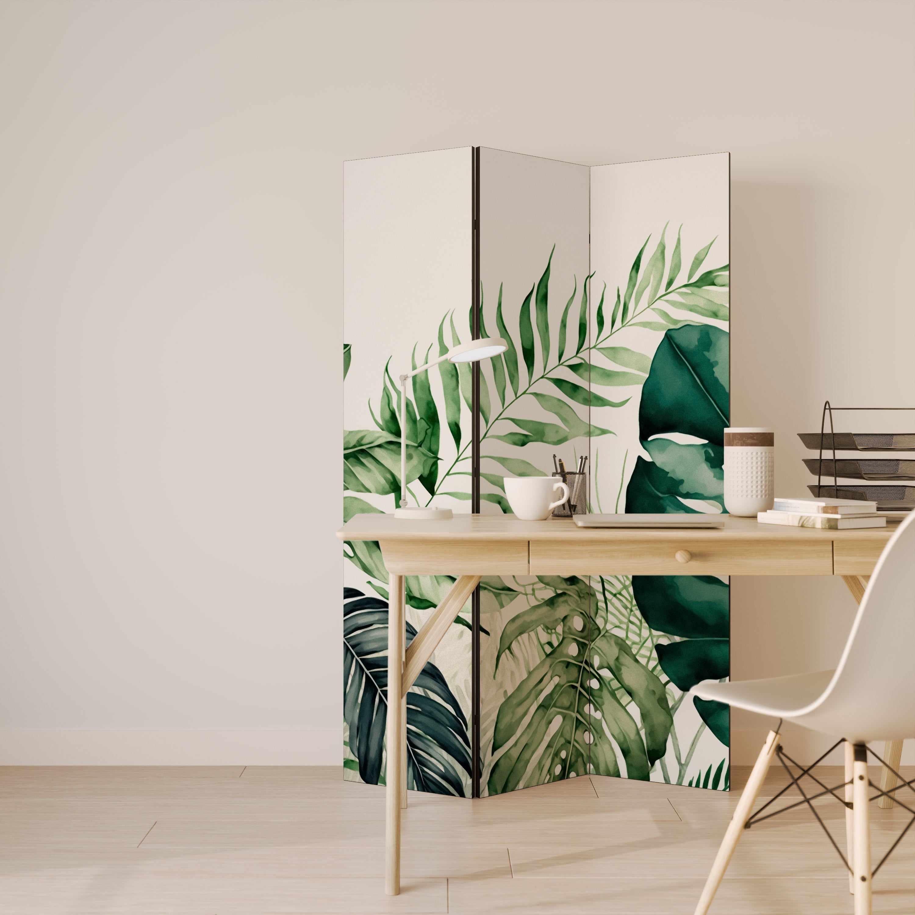 MONSTERA DREAM Dekorativer 3-teiliger Raumteiler