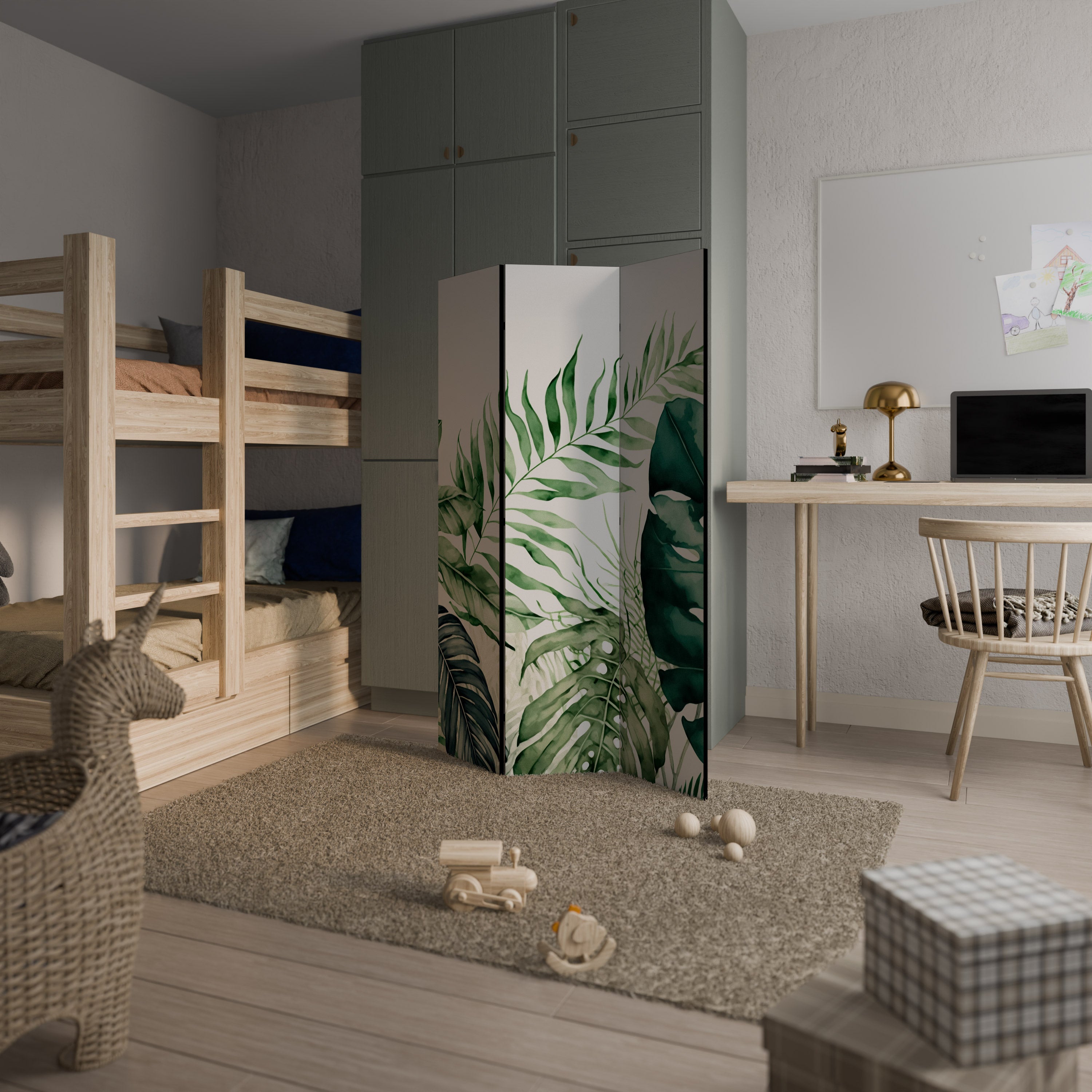 MONSTERA DREAM Dekorativer 3-teiliger Raumteiler
