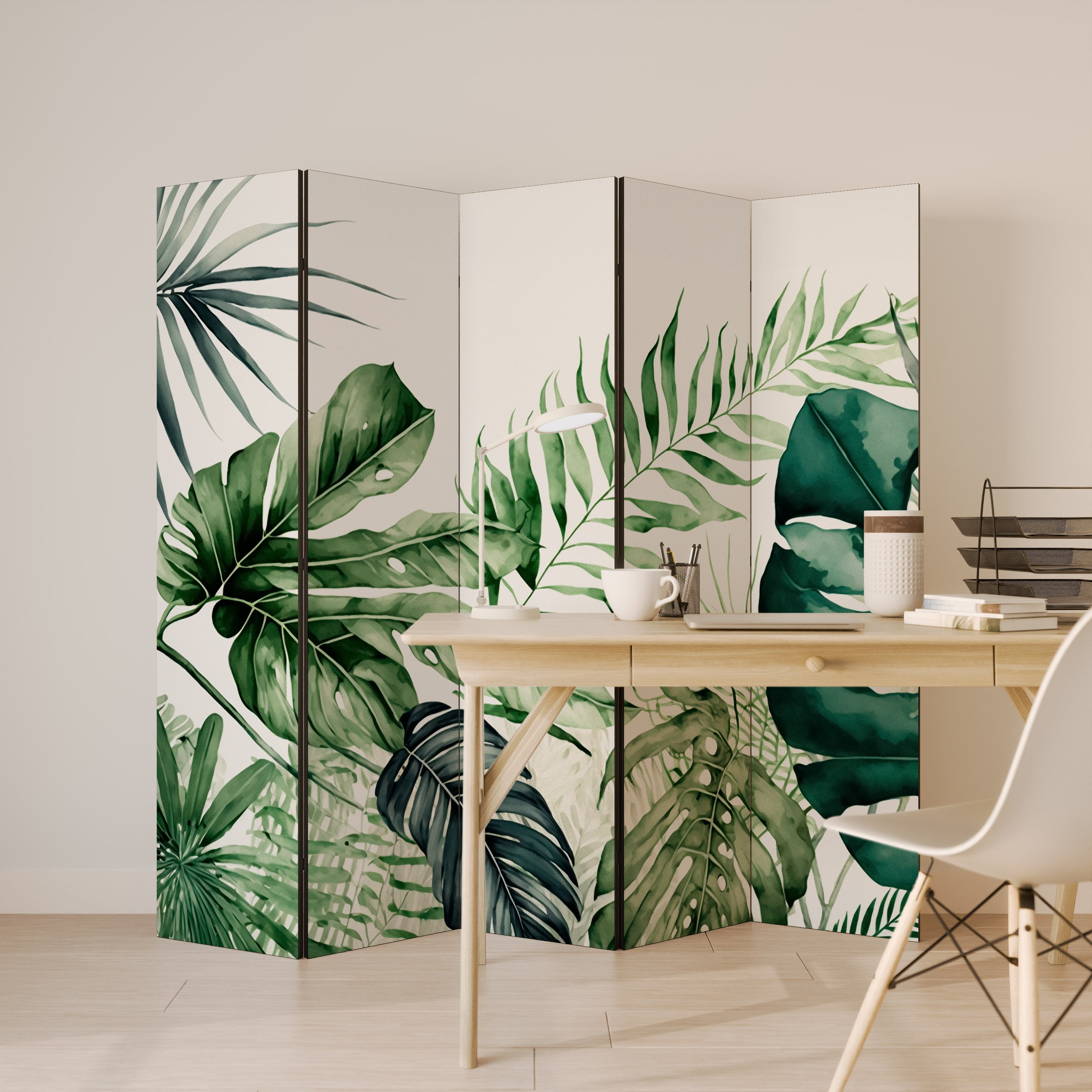 MONSTERA DREAM Dekorativer 5-teiliger Raumteiler