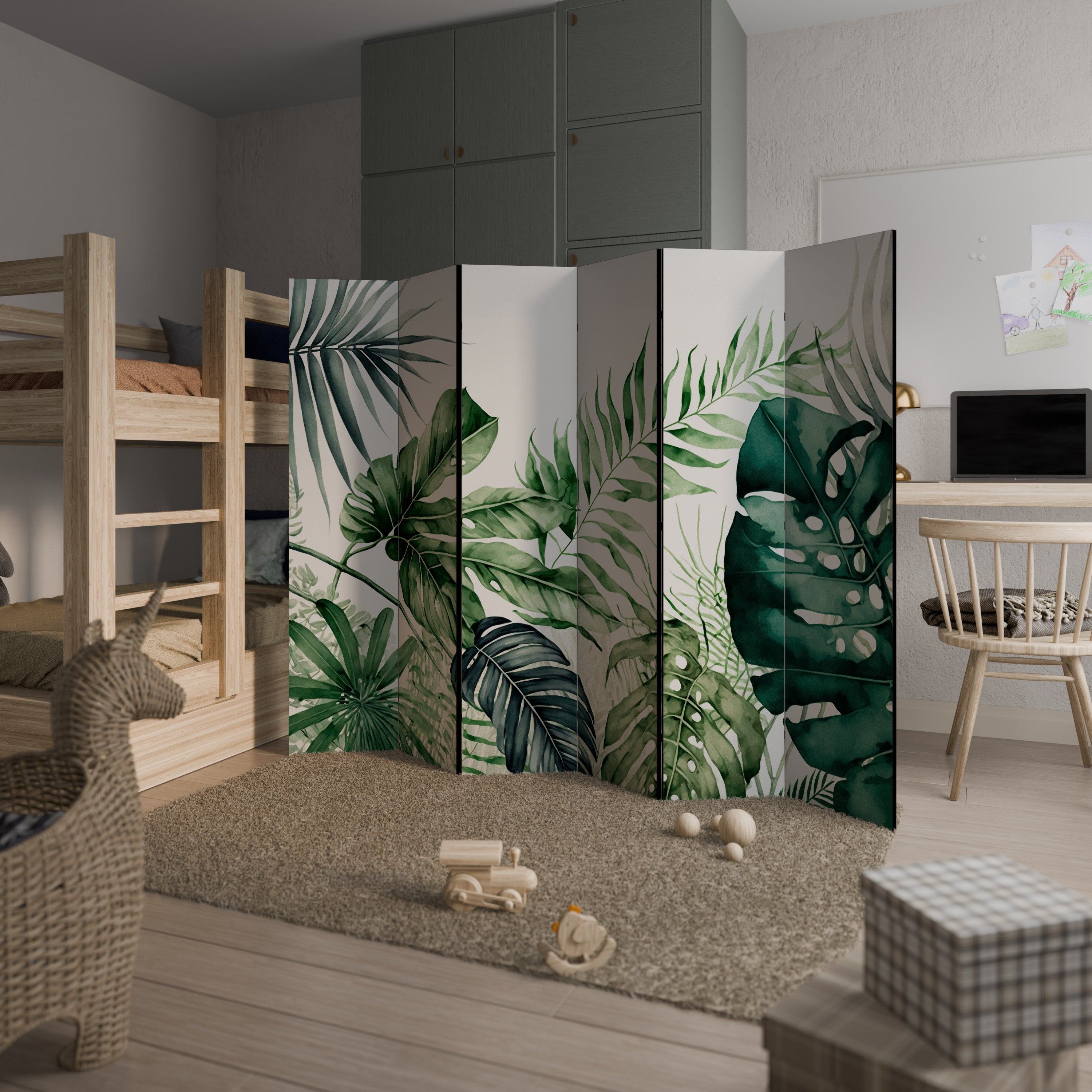 MONSTERA DREAM Dekorativer 6-teiliger Raumteiler