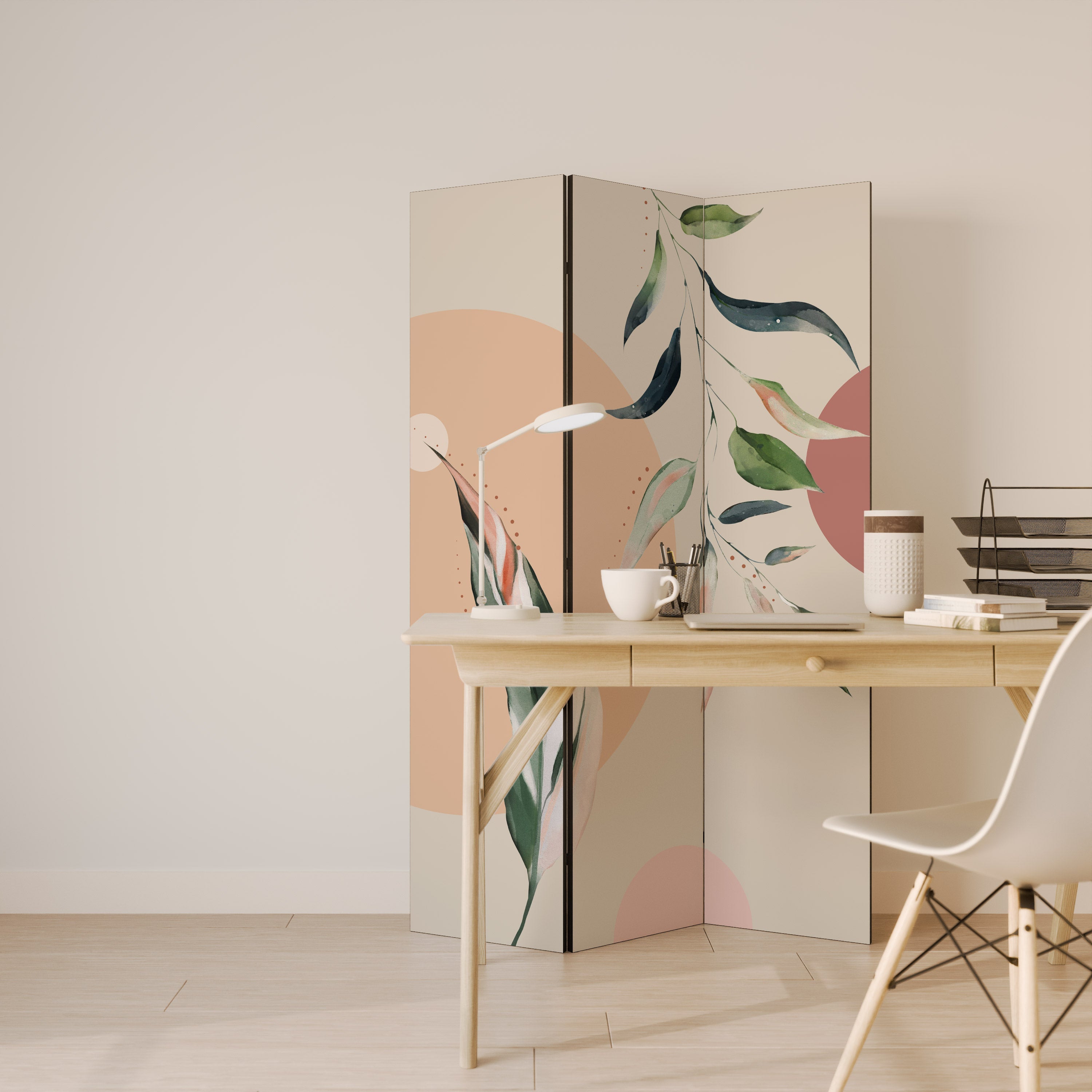 LEAFY SYMPHONY Dekorativer 3-teiliger Raumteiler