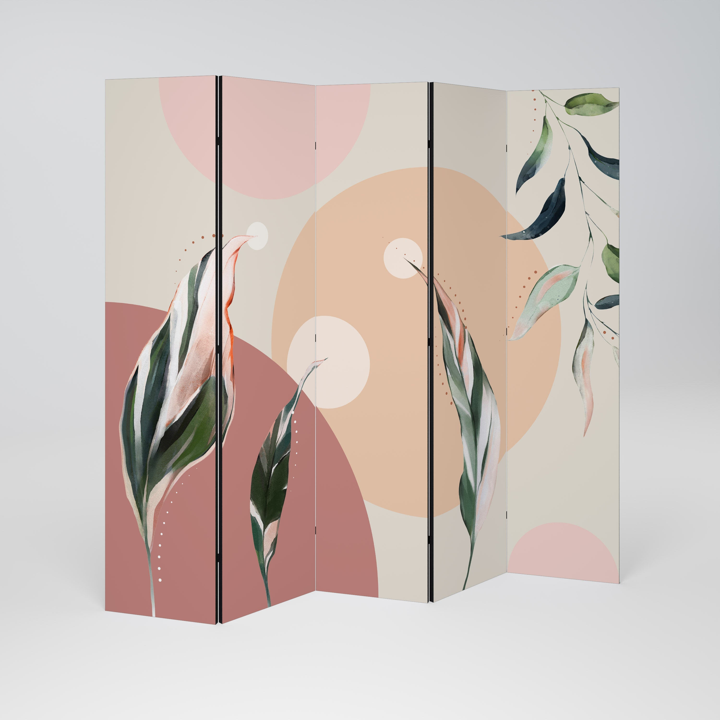 LEAFY SYMPHONY Dekorativer 5-teiliger Raumteiler