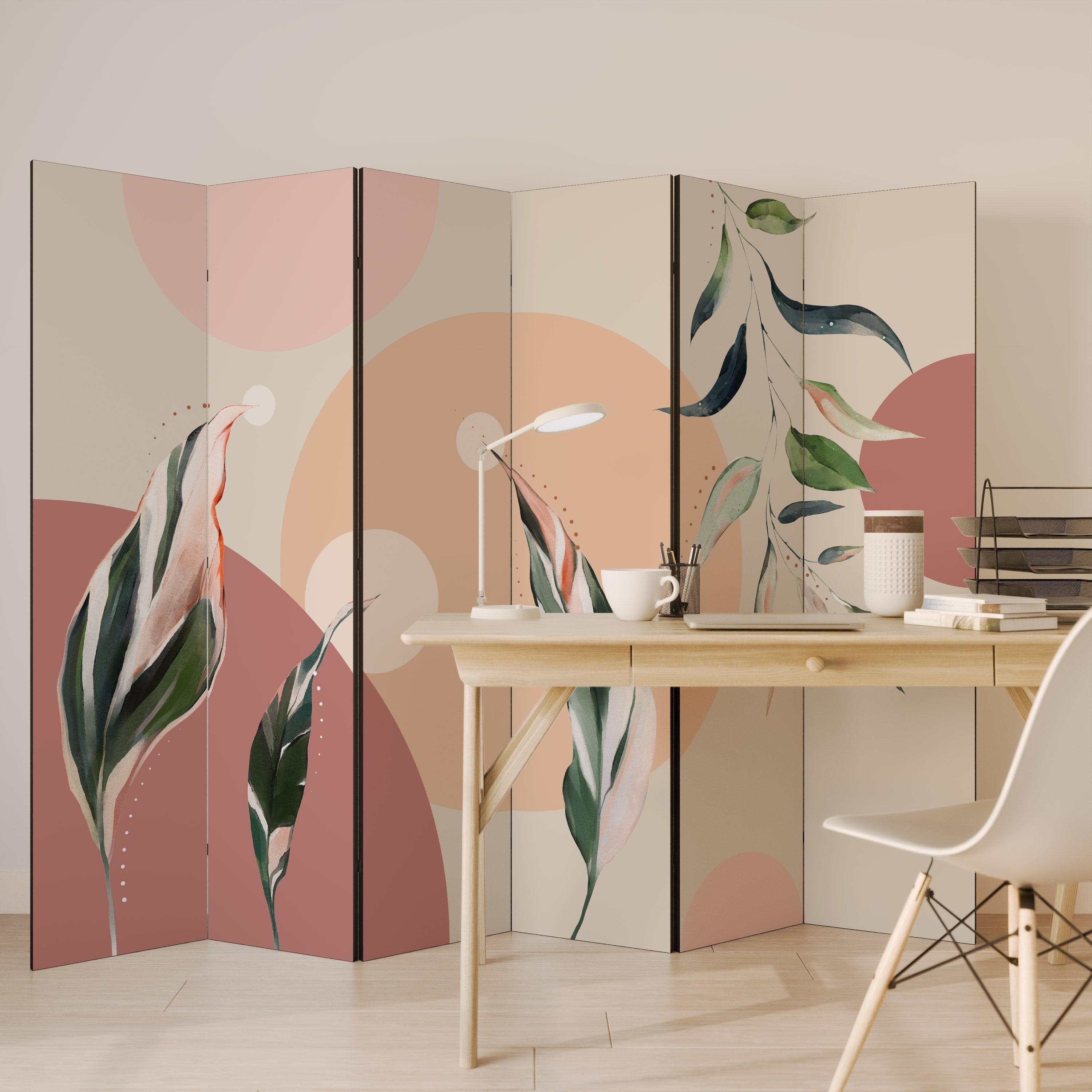 LEAFY SYMPHONY Dekorativer 6-teiliger Raumteiler