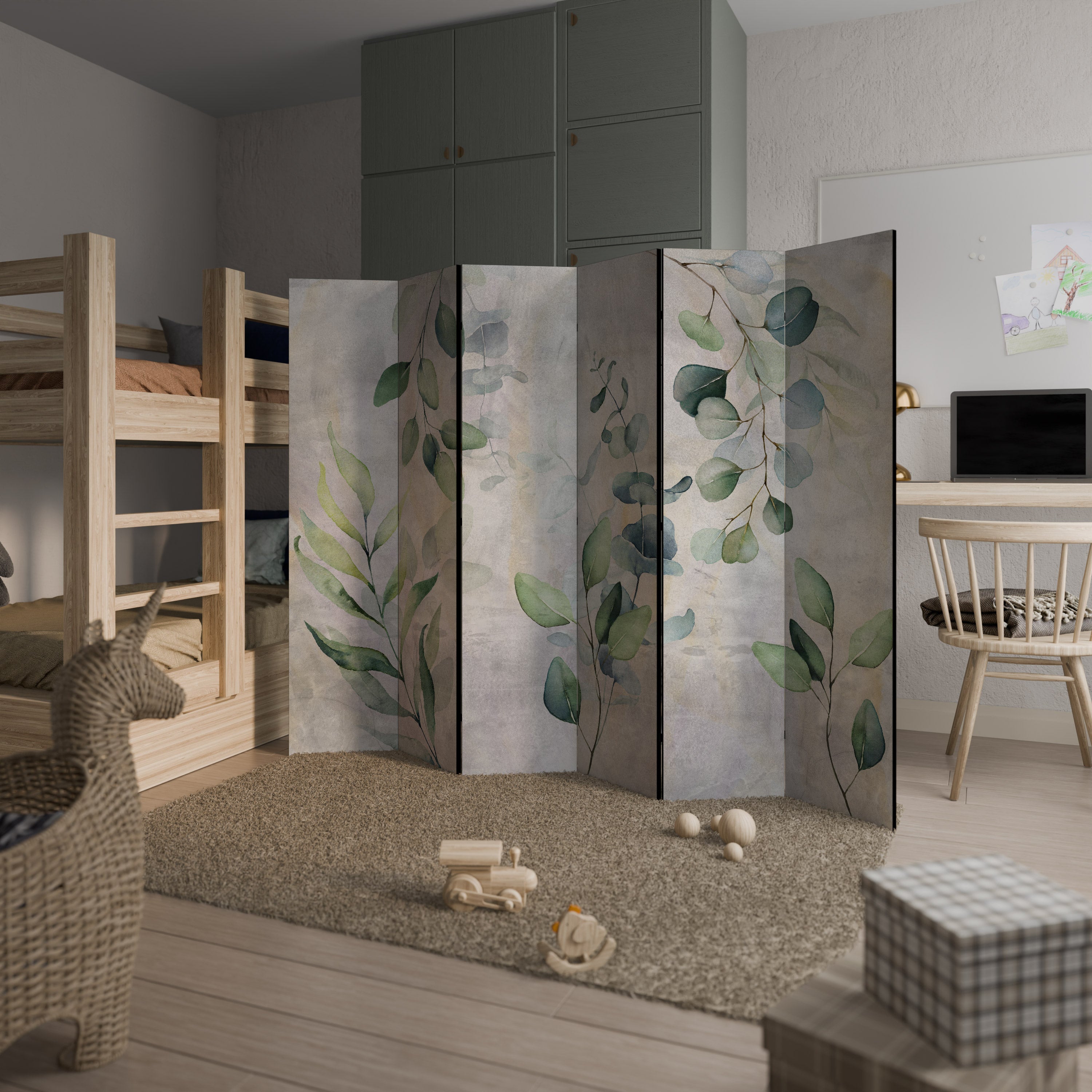 PEACEFUL SPRIGS Dekorativer 6-teiliger Raumteiler