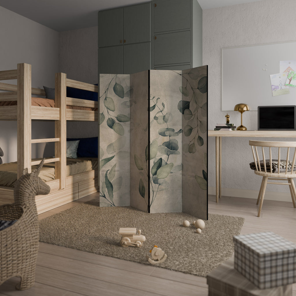 Dekorativer 4-teiliger Raumteiler in erdigen Tönen und Eleganz