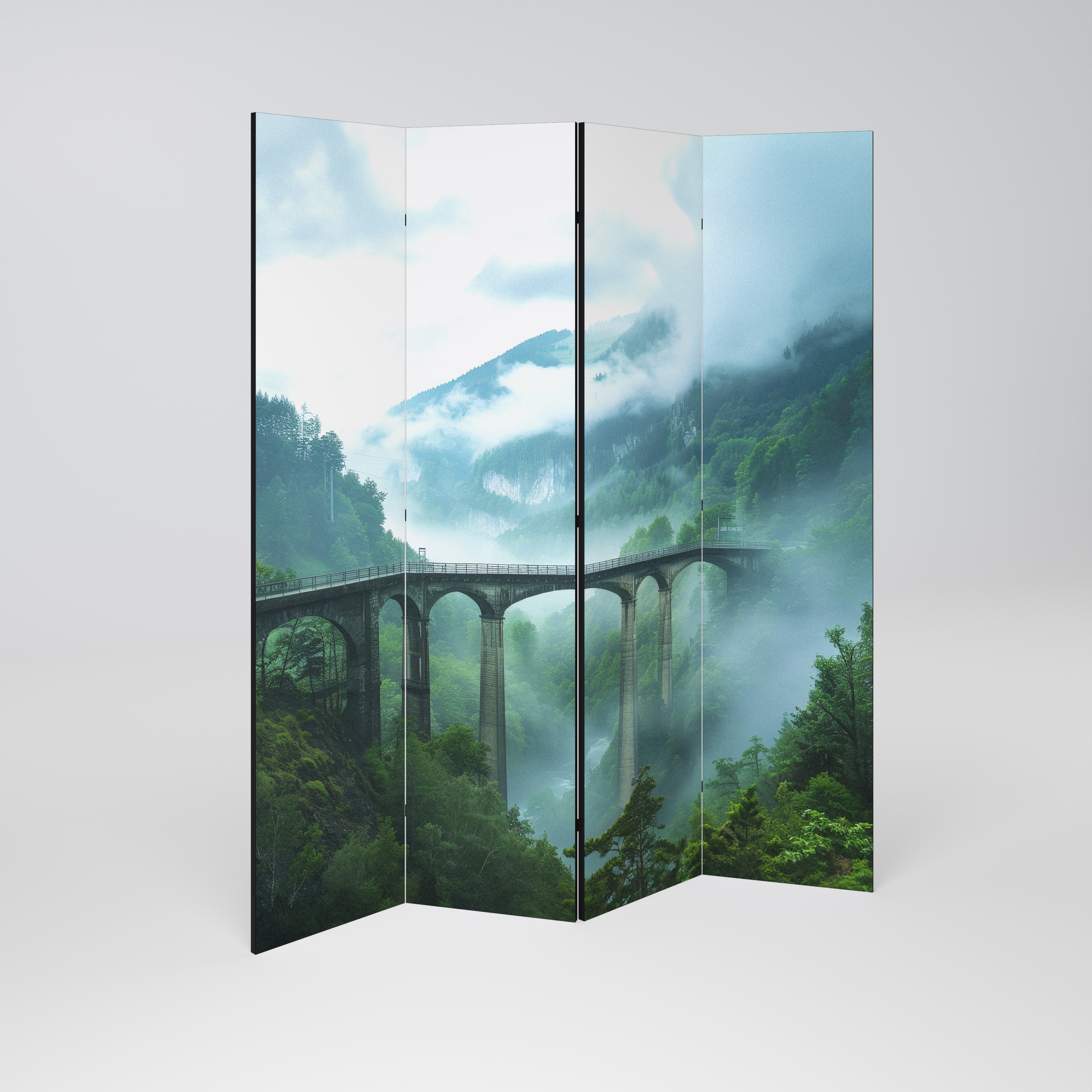 MISTY MOUNTAIN BRIDGES 4-teiliger Paravent
