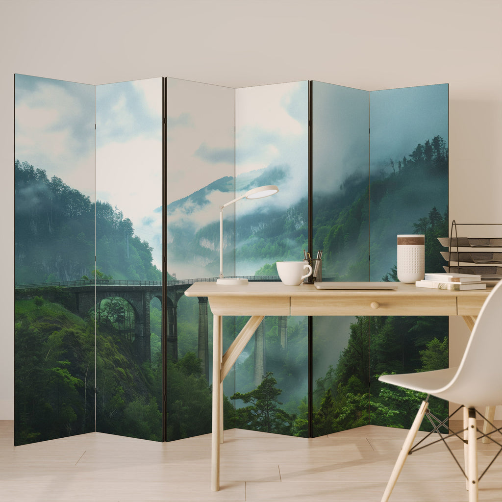 MISTY MOUNTAIN BRIDGES Dekorativer 6-teiliger Raumteiler
