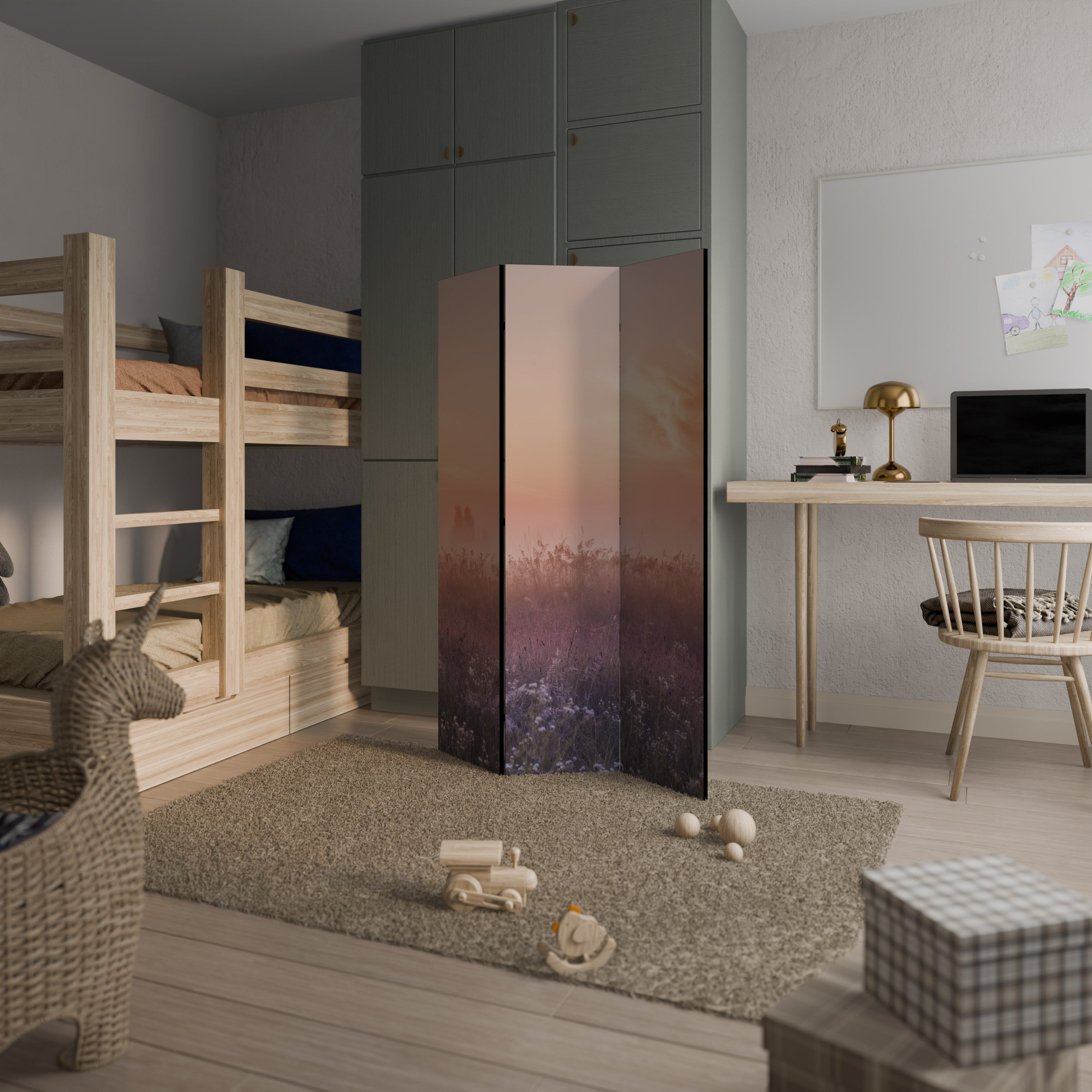 ENCHANTED MORNING VEIL 3-Panel Room Divider