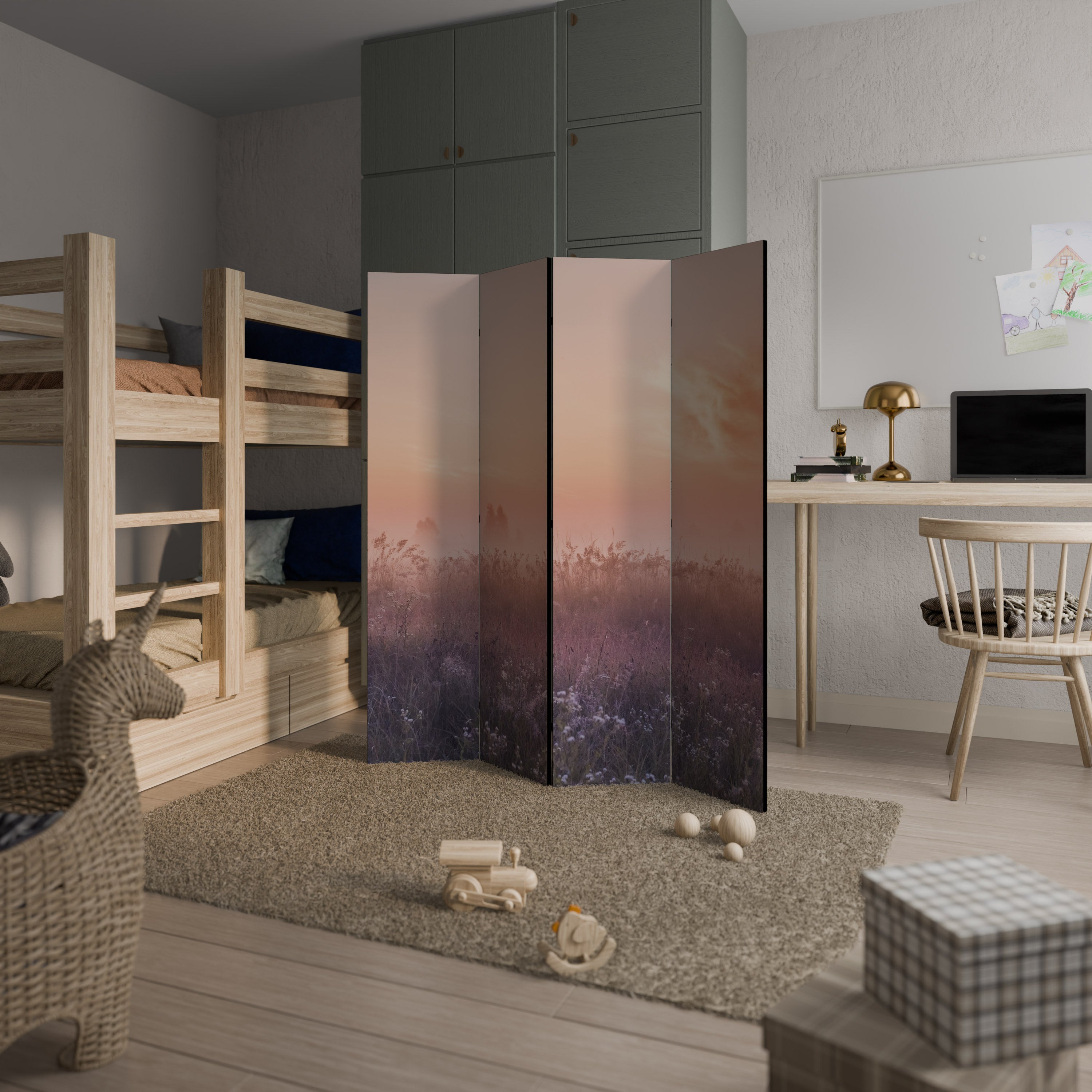 ENCHANTED MORNING VEIL Dekorativer 4-teiliger Raumteiler