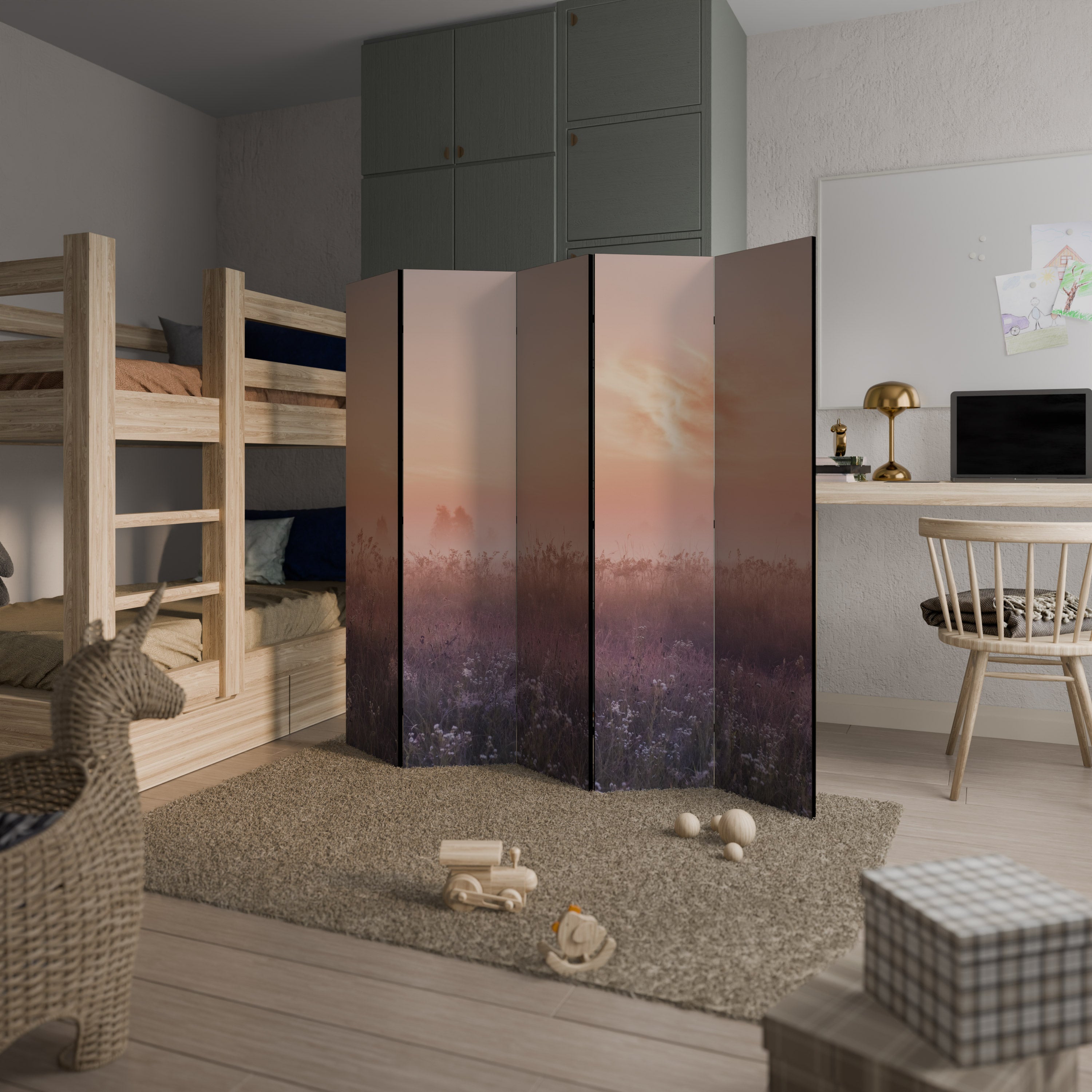 ENCHANTED MORNING VEIL 5-Panel Room Divider